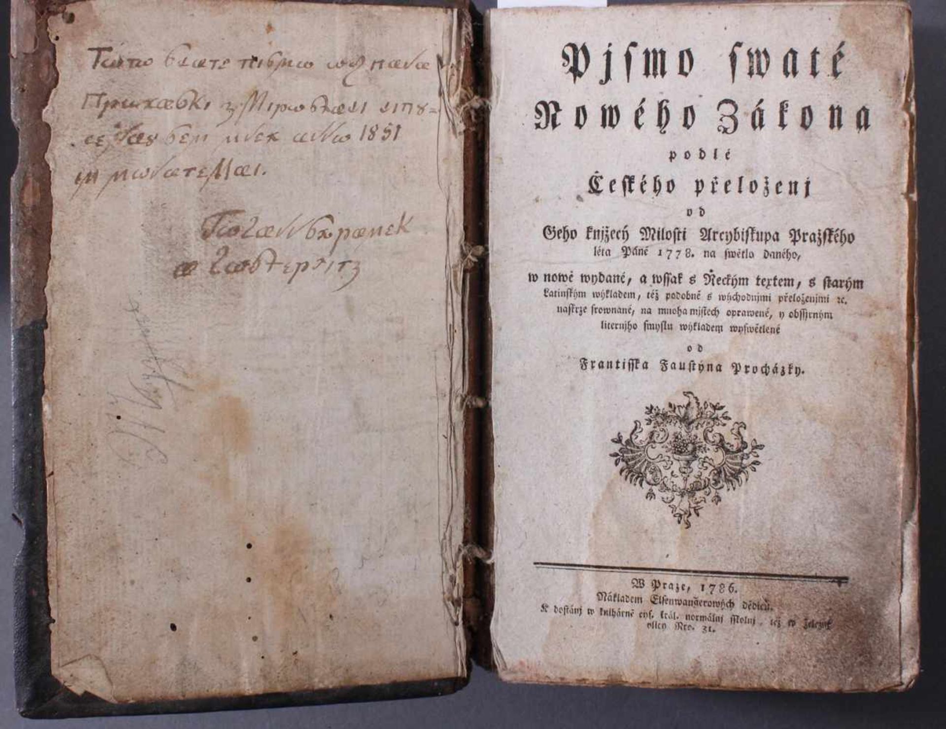 Tschechische Bibel von 1786. Písmo svaté Nového zákonaTschechische original Bibel von 1786 nach - Image 2 of 3