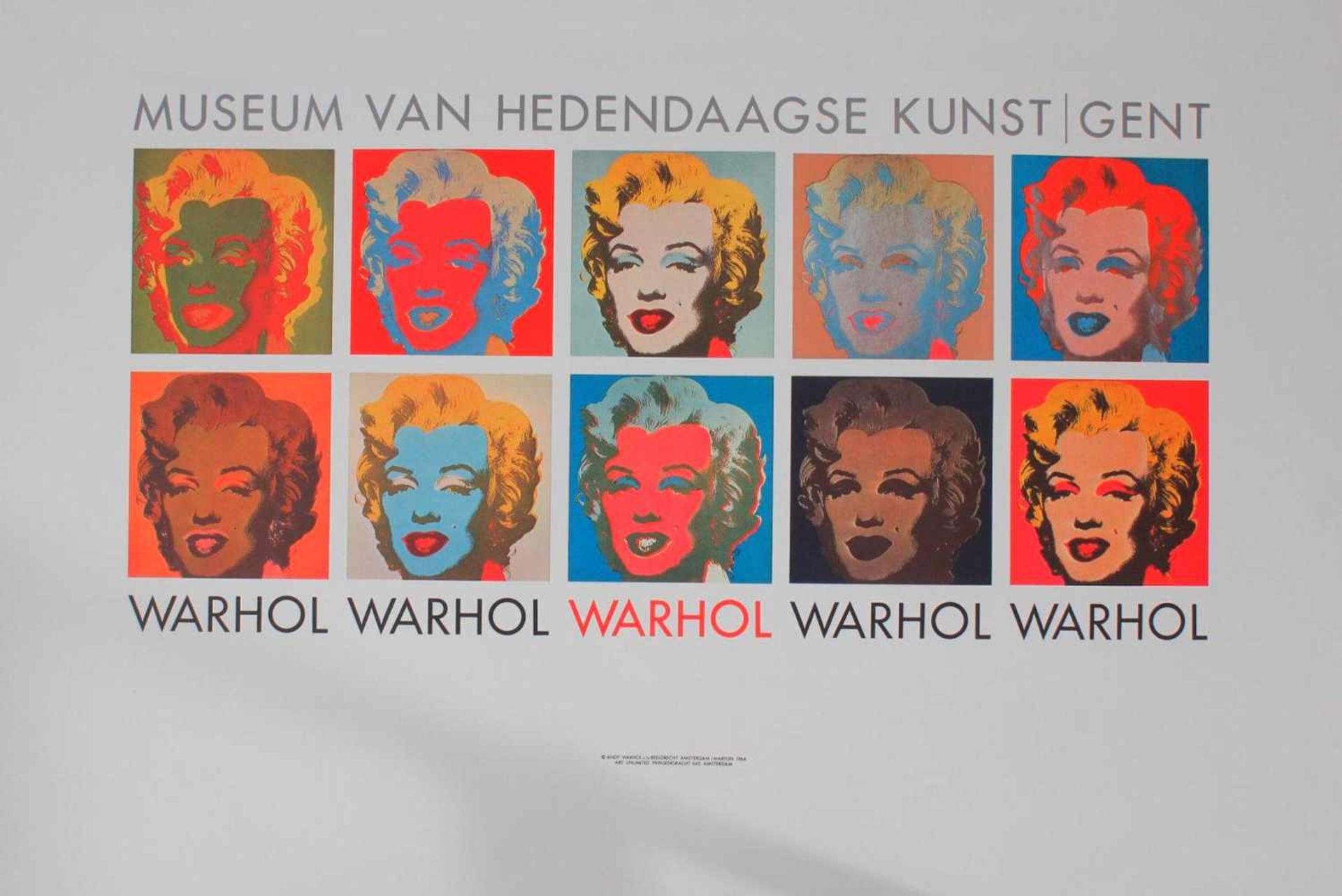 Andy Warhol (1928-1987), AusstellungsplakatTen Marylins", Serigraphie. Museum "Van Hedendaagse Kunst