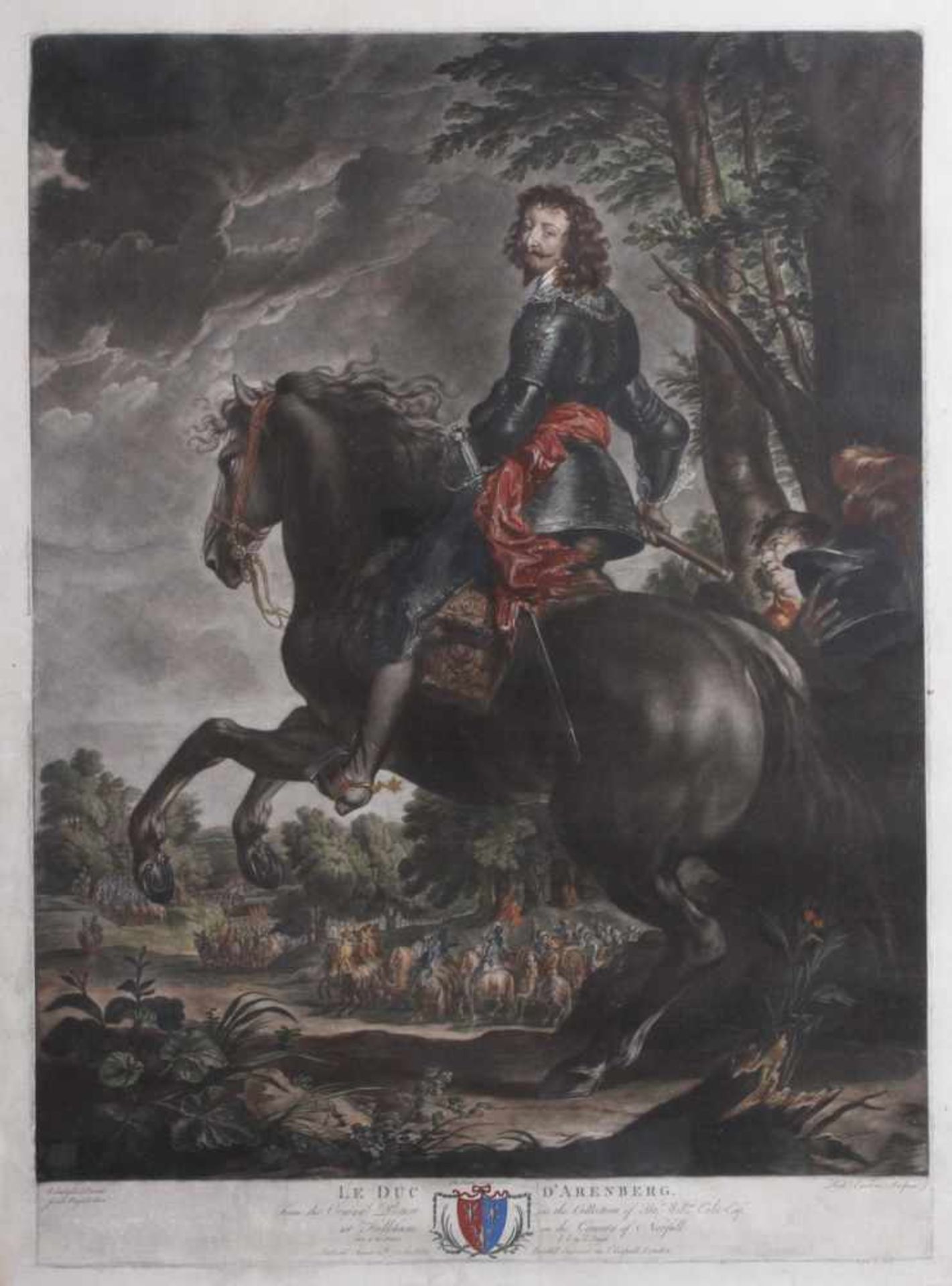 Earlom, Richard, 1743 - 1822 London. Le Duc D´ArenbergSehr guter Druck auf Bütten mit breitem - Image 2 of 2