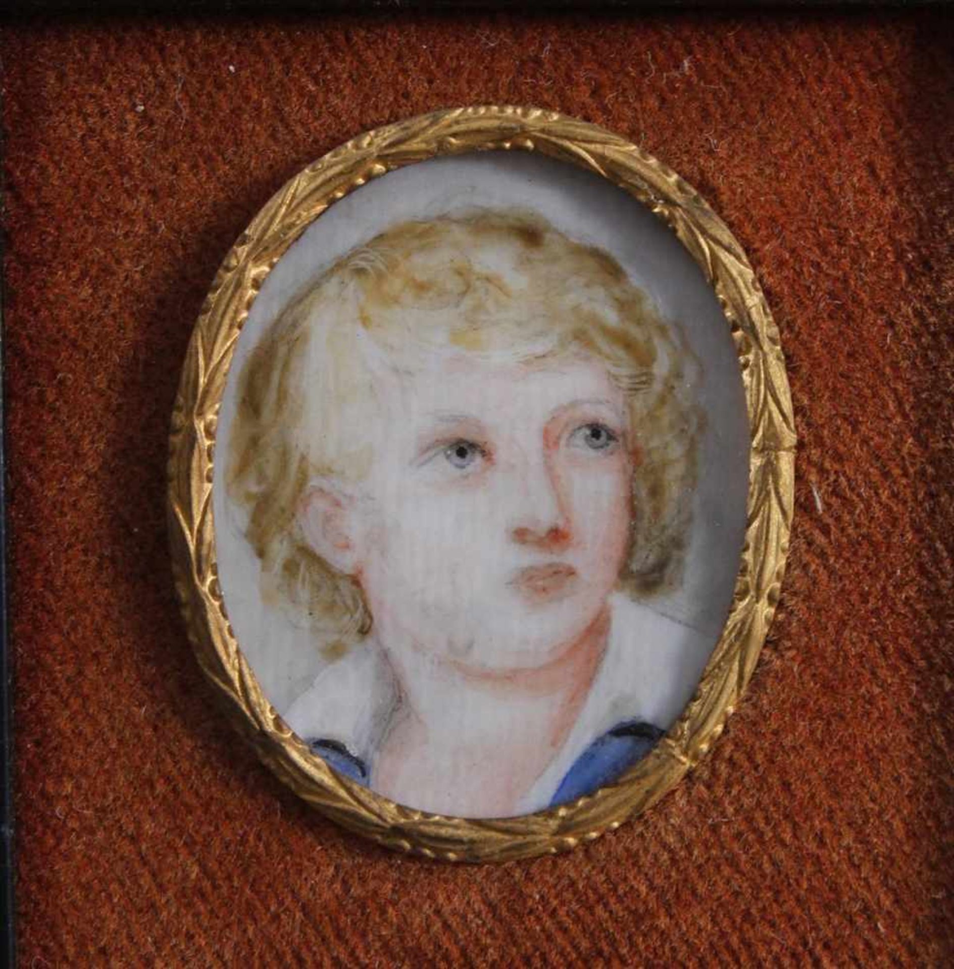 Drei Miniaturen-Porträts des 19. JahrhundertsHerrenporträts, Öl auf Elfenbein, unsigniert, ca. 3,5 x - Bild 3 aus 5