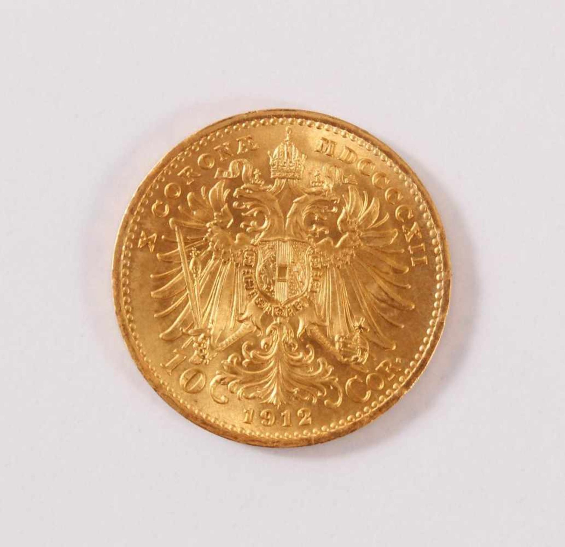 10 Kronen Franz Josef 1912900er Gold, D- 20 mm. 3,3 g in vz.- - -20.00 % buyer's premium on the - Bild 2 aus 2