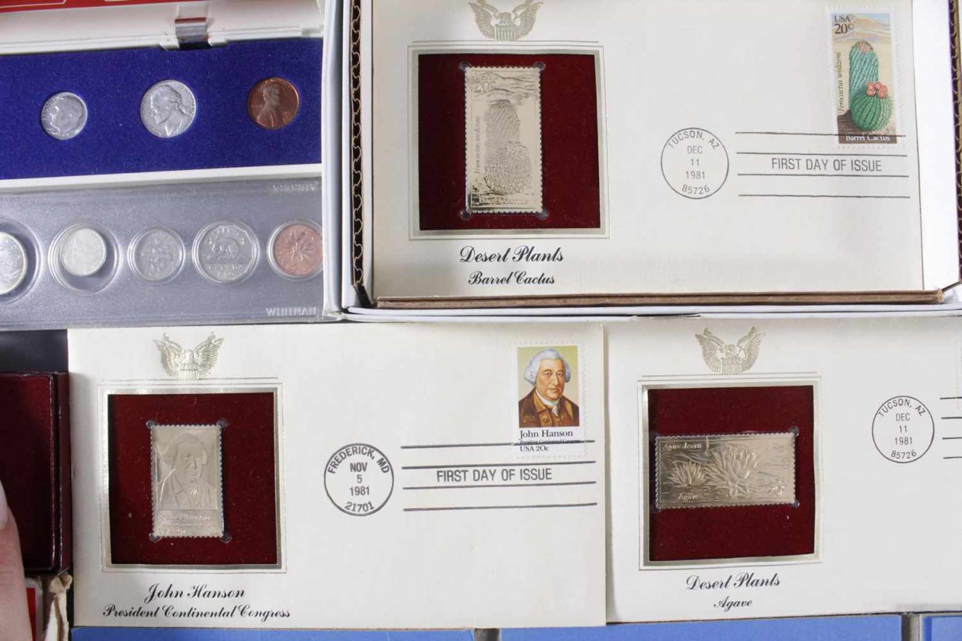 Sammlung Münzen und Goldbriefmarken3 Briefe mit Goldbriefmarken vom 11. Dezember 1981. USA - Image 4 of 6