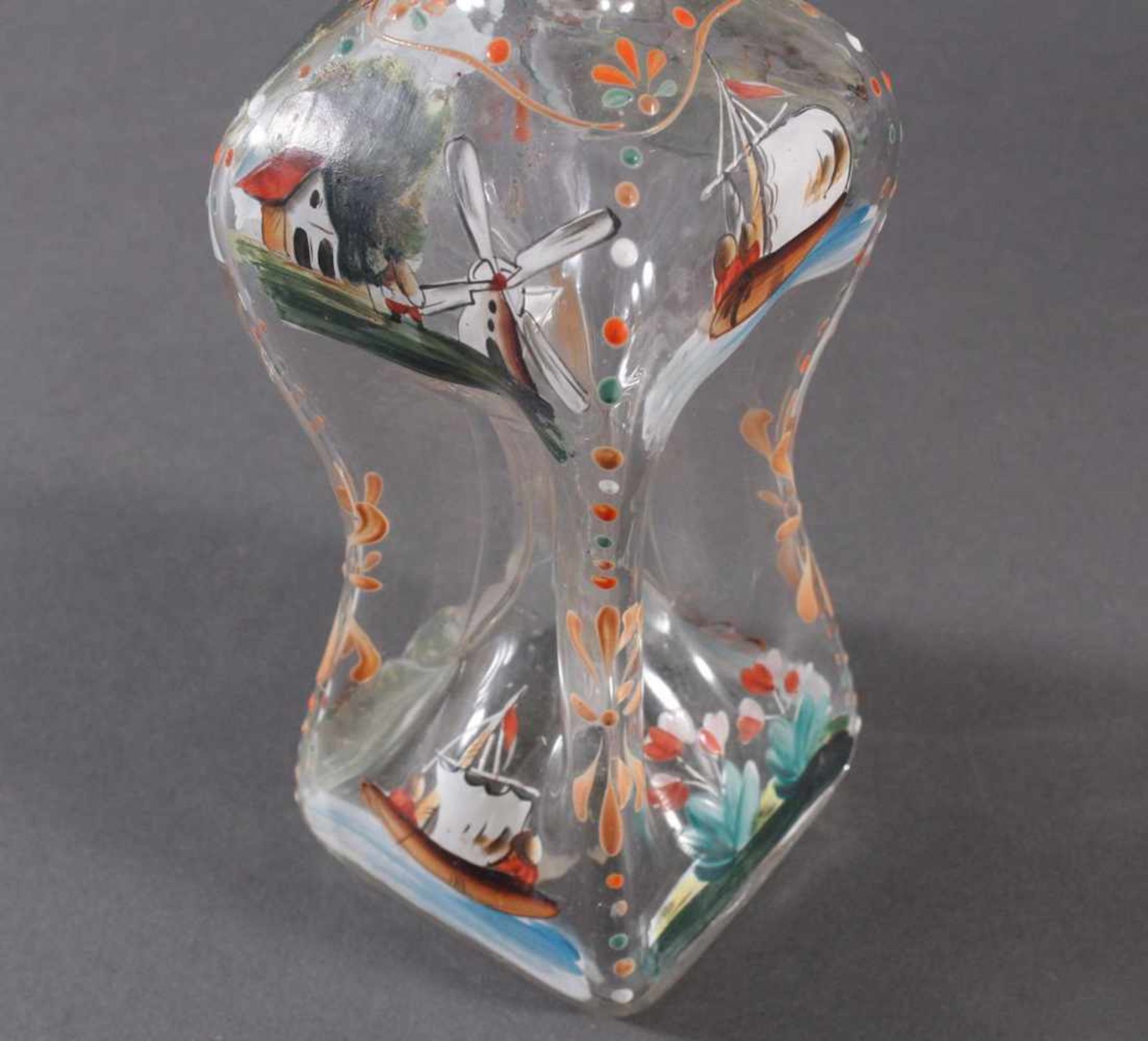 Flasche mit Stöpsel aus dem 18. Jh.Klarglas mit Lufteinschlüssen, tief gemuldeter und polierter - Image 7 of 11