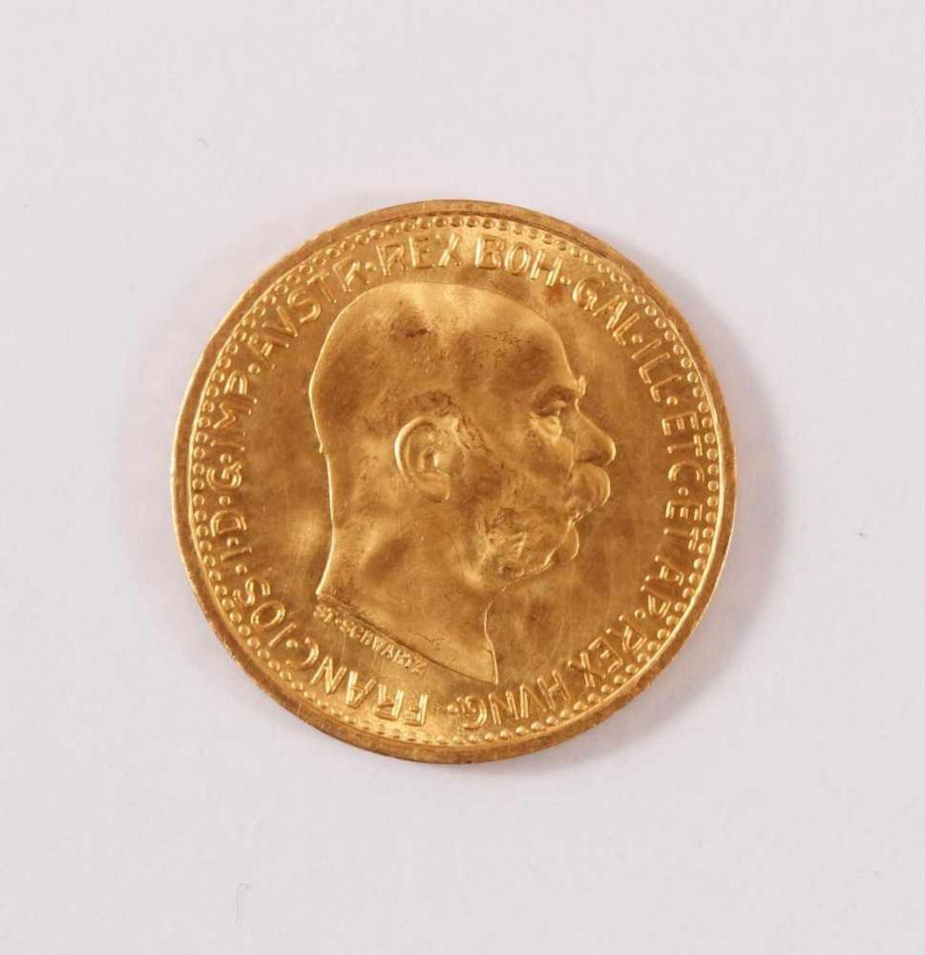 10 Kronen Franz Josef 1912900er Gold, D- 20 mm. 3,3 g in vz.- - -20.00 % buyer's premium on the