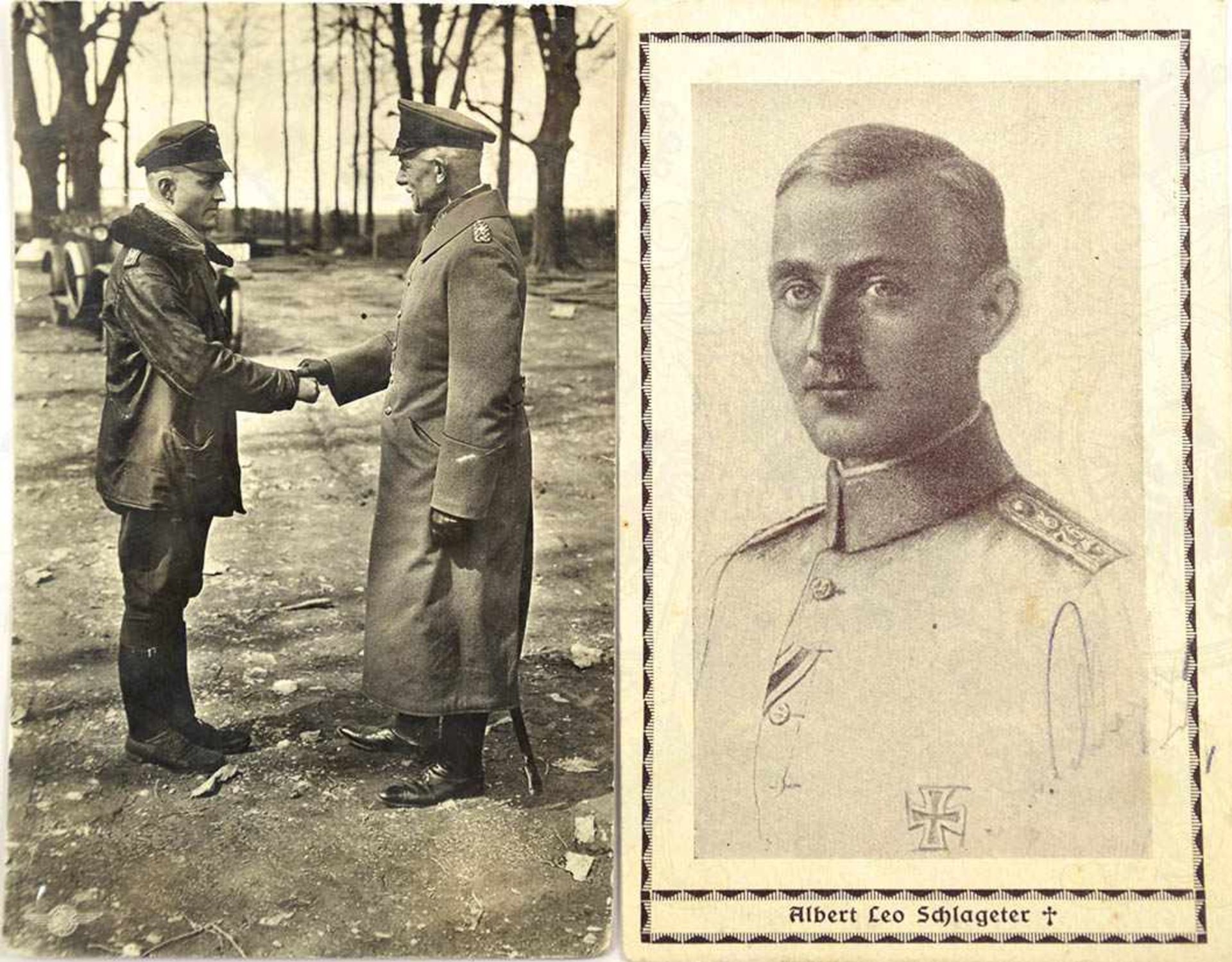 NSFK FOTO-AK Gen.Ltn. Ernst von Hoeppner u. Hptm. Freiherr von Richthofen, um 1934, Rs. beschabt,