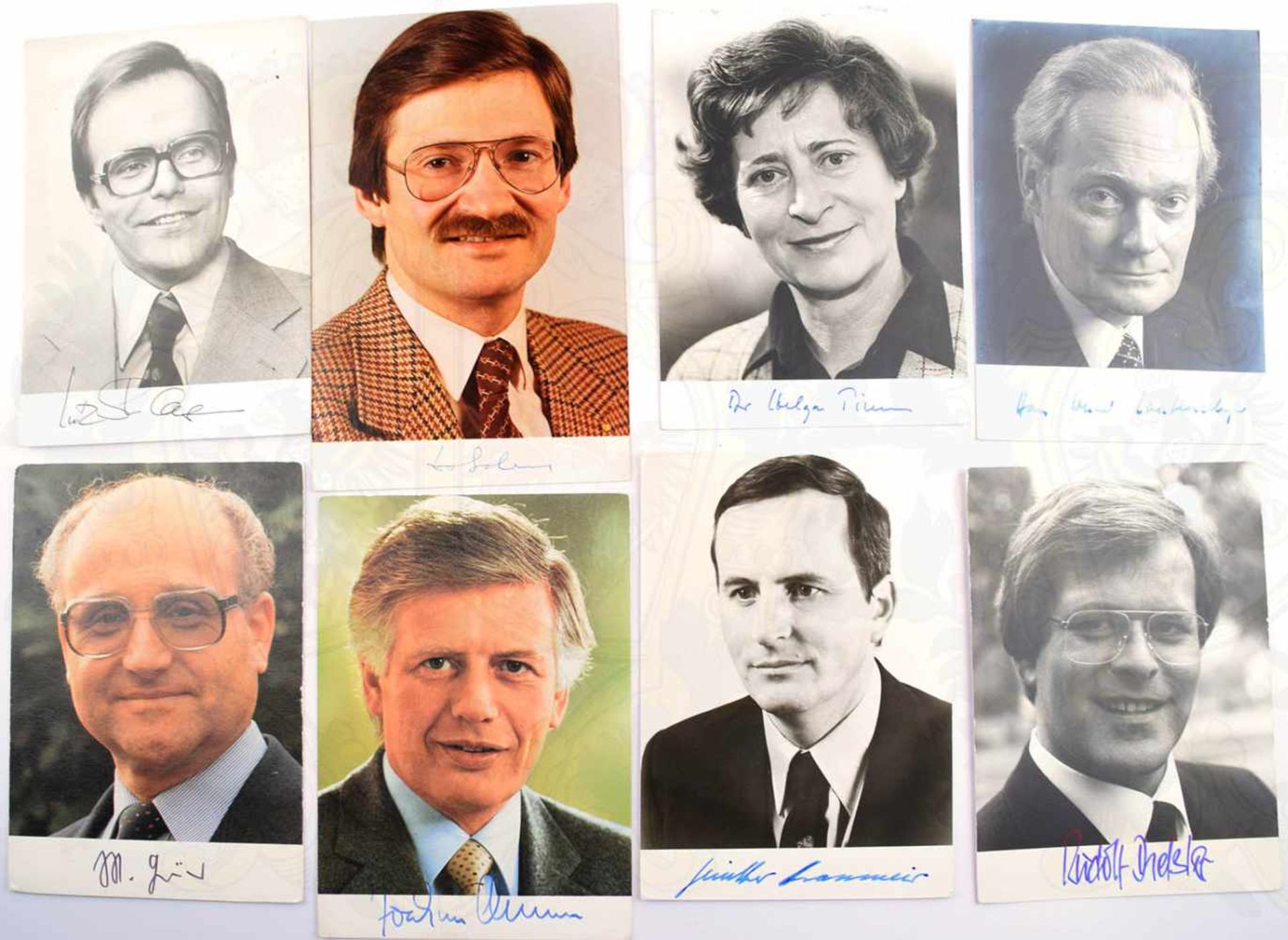 100 AUTOGRAMMKARTEN DEUTSCHE POLITIK 1979-1987, Bundesminister, Staatsminister Parlamentarische