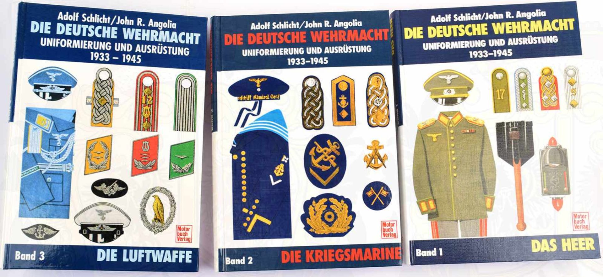 DIE DEUTSCHE WEHRMACHT, Uniformierung u. Ausrüstung 1933-1945, Schlicht/Angolia, 3 Bde. kpl. Heer,