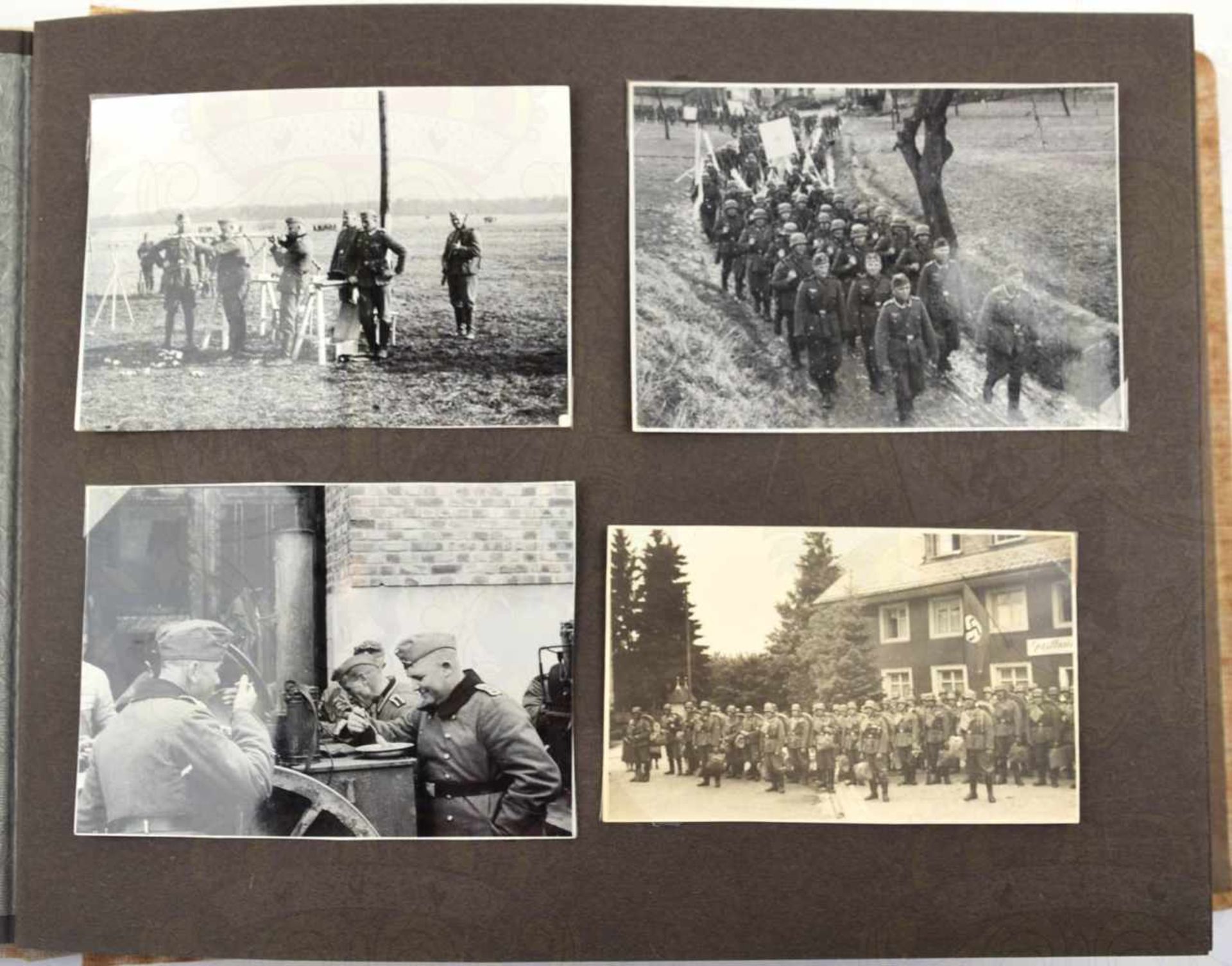 FOTOALBUM, 92 Fotos u. 1 AK, vermutlich Kraftfahr-Abt. 4, Ausbildung, KFZ, Panzer m. - Bild 2 aus 2
