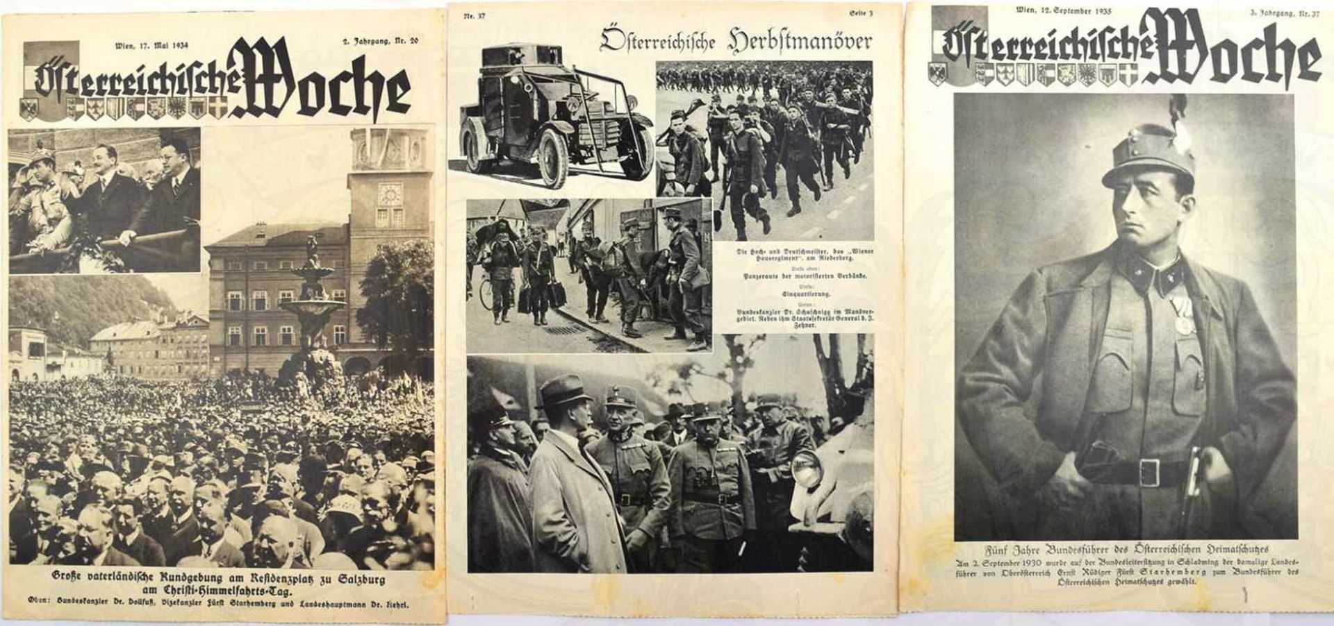 33 AUSGABEN ÖSTERREICHISCHE WOCHE, 1933- Nr. 17; 1934- Nr. 1-3, 6, 7, 16-18, 20-22, 24, 25, 28, - Bild 2 aus 2