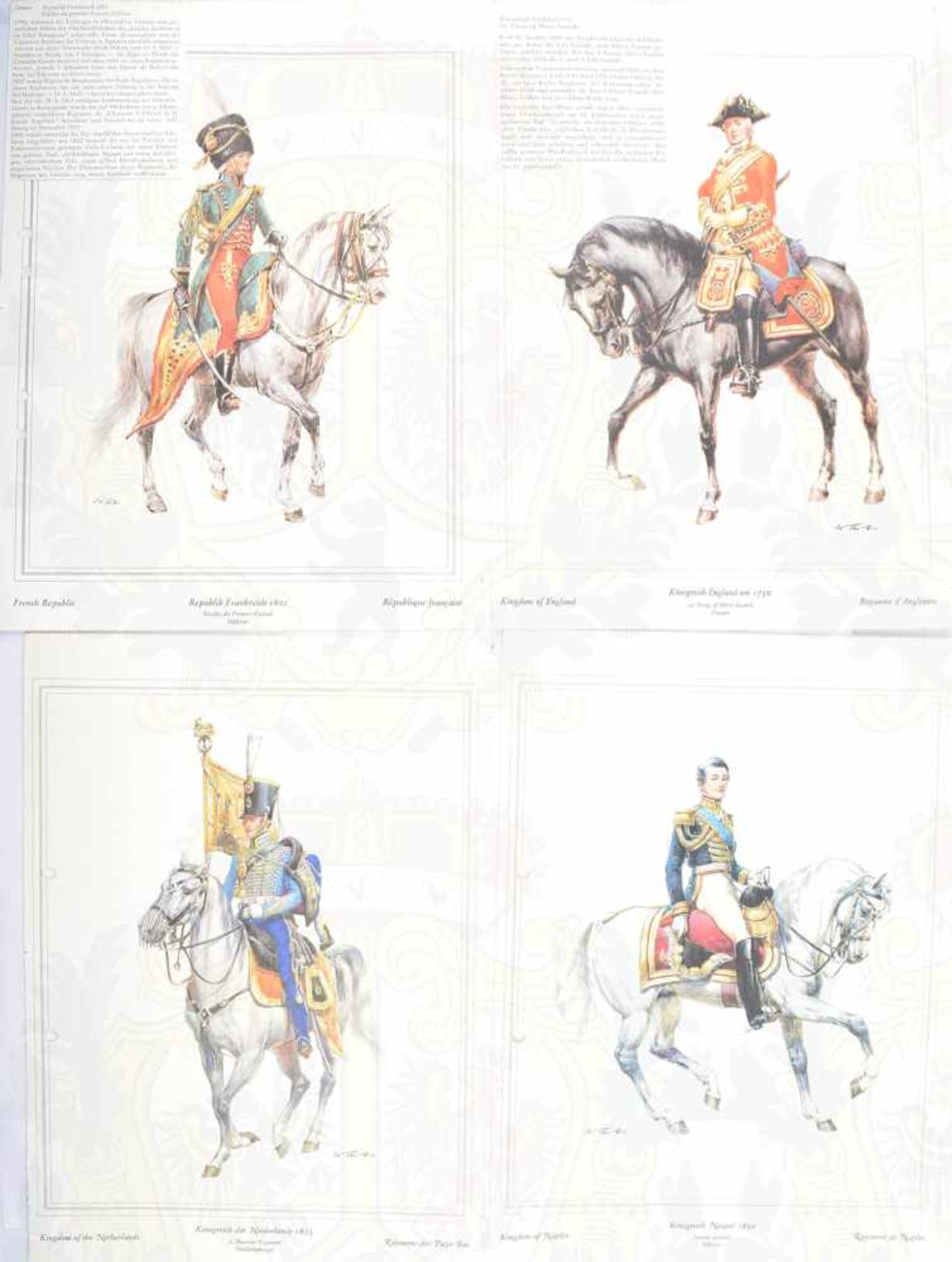 136 FARBDRUCKE, Europa u. Vereinigte Staaten v. Amerika, 1702-1891, Husaren, Dragoner, Chevaulegers, - Bild 3 aus 3
