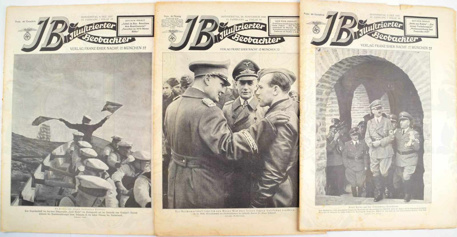 ILLUSTRIERTER BEOBACHTER, 1937- Nr. 29, 31, 44-46, 48, 49; 1940- Nr. 48; 1941- Nr. 32; 1943- Nr.