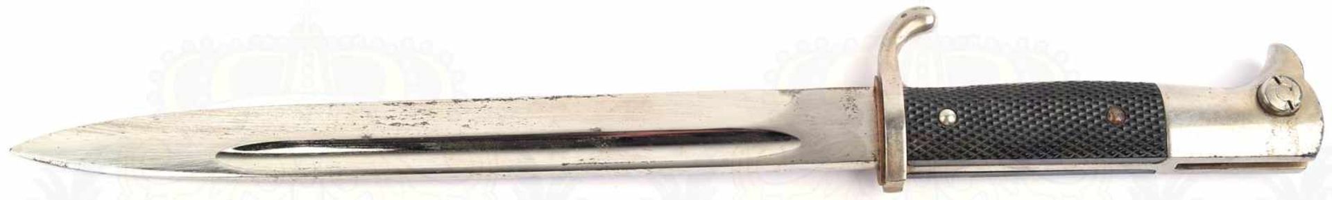 SG 98, Extrastück, vernickelte Klinge m. beids. Hohlbahn, L. 25cm, minimal narbig, vernickelte - Bild 2 aus 3