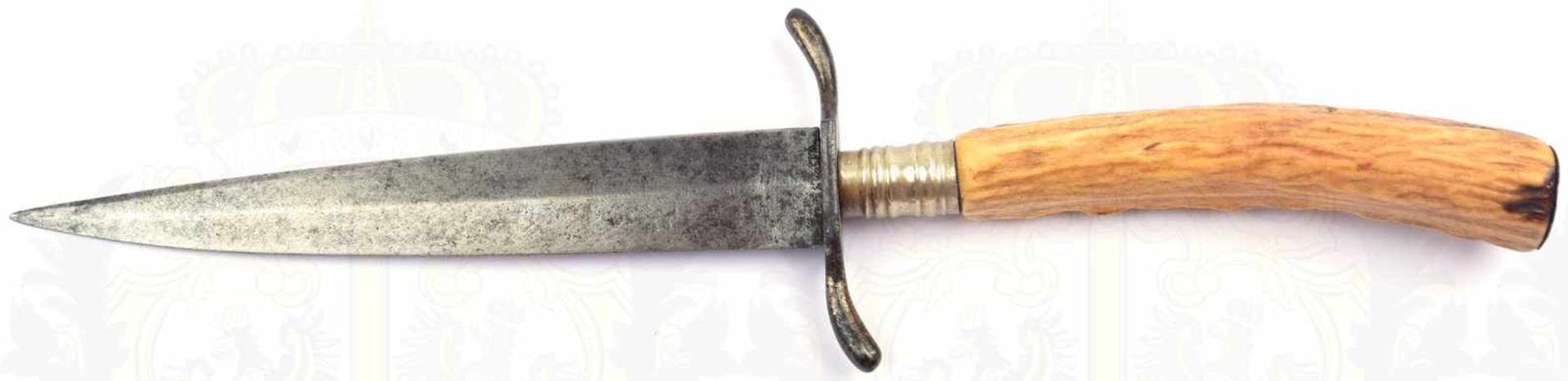 GRABENDOLCH, privates Stück, beschliffene Klinge m. Mittelgrat, L. 15cm, geschwungenes Parierstück - Bild 3 aus 3