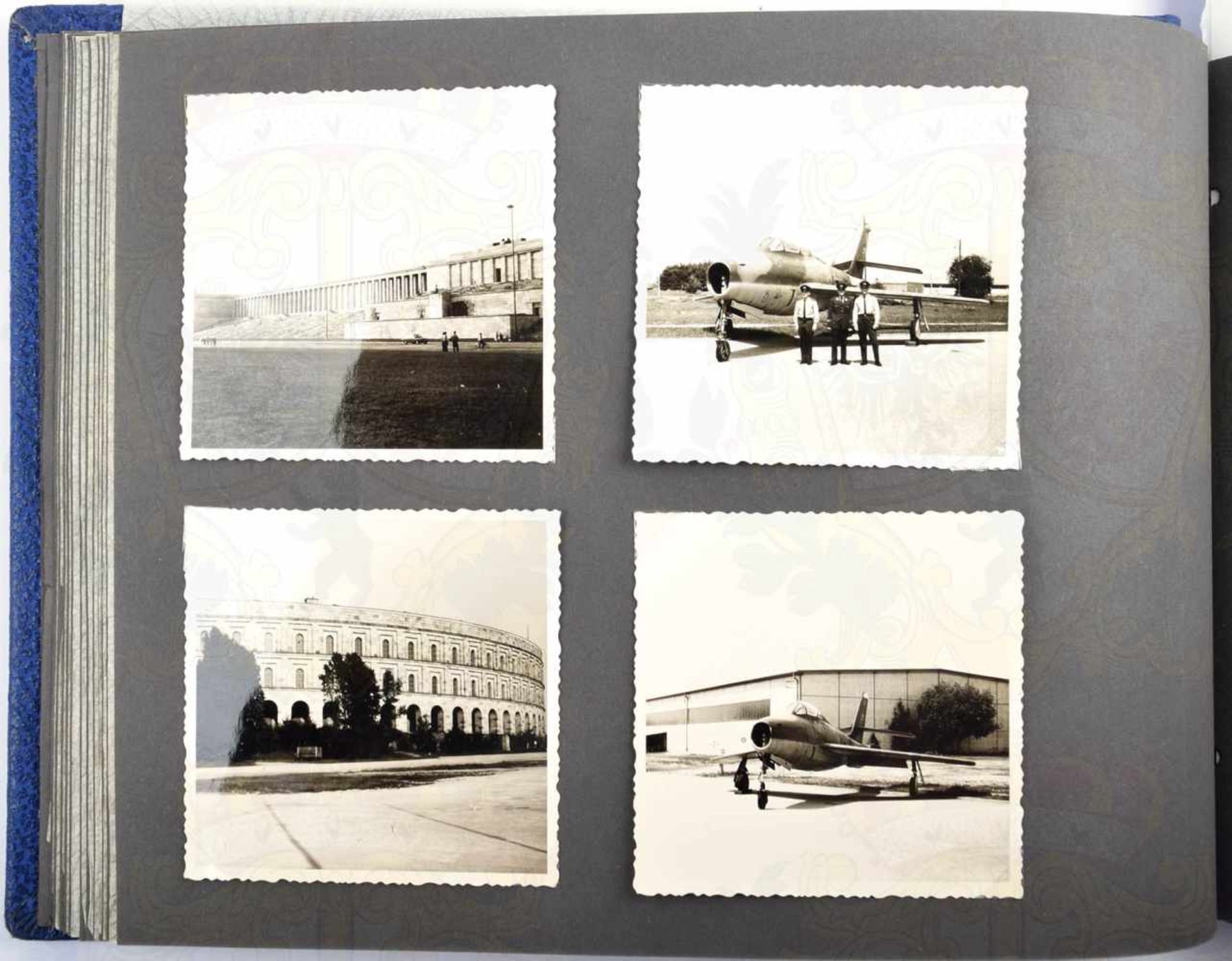 FOTOALBUM EINES FLIEGERS, ca. 60 Fotos u. 3 Foto-AK, 1962, Truppenstandort Hammelburg, Fahneneid, - Bild 4 aus 5