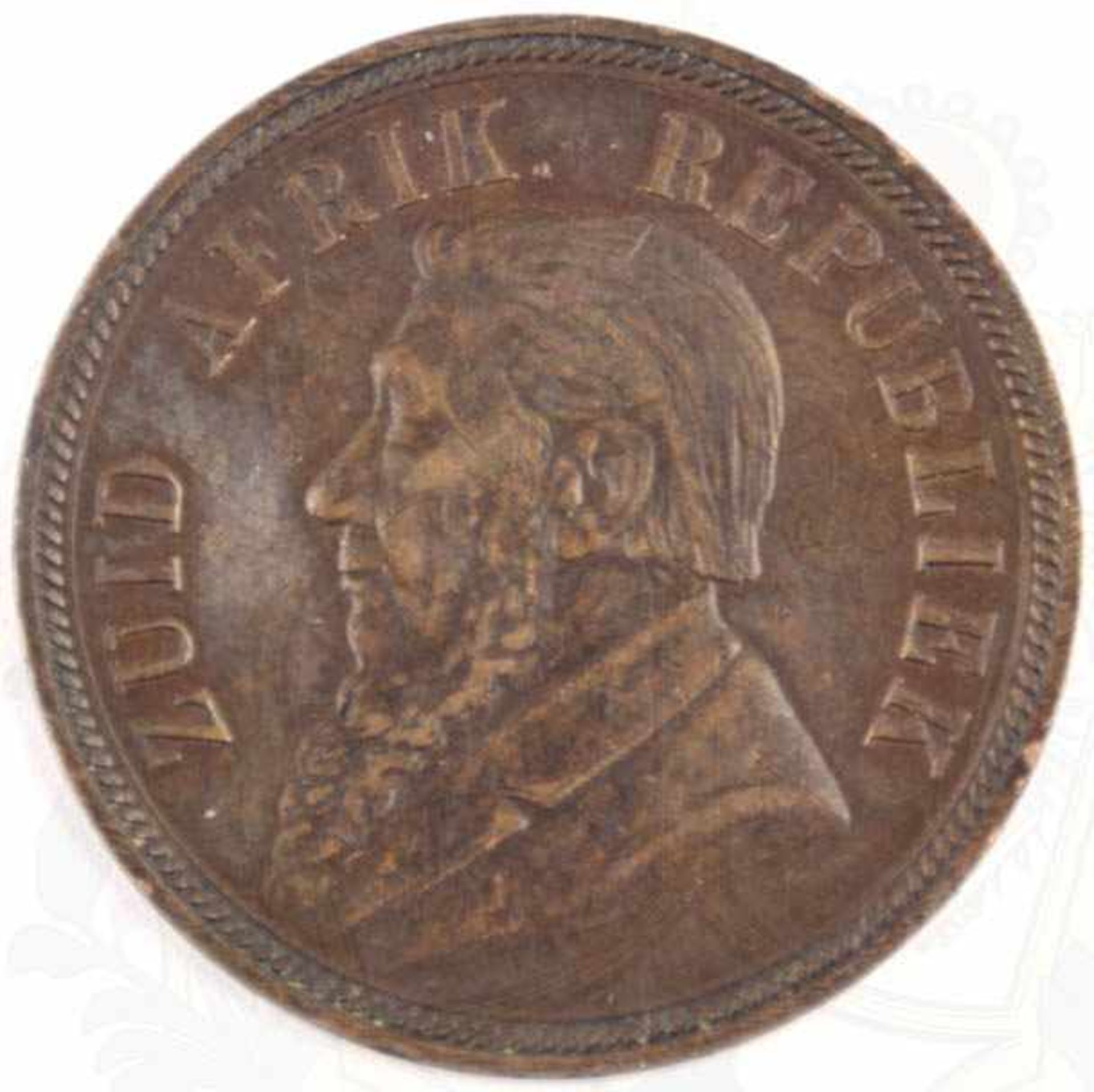1 PENNY SÜDAFRIKA 1898, Bronze, mit Portrait Paul „Ohm“ Krüger u. Wappen, Ø 31mm, seltener Jahrgang
