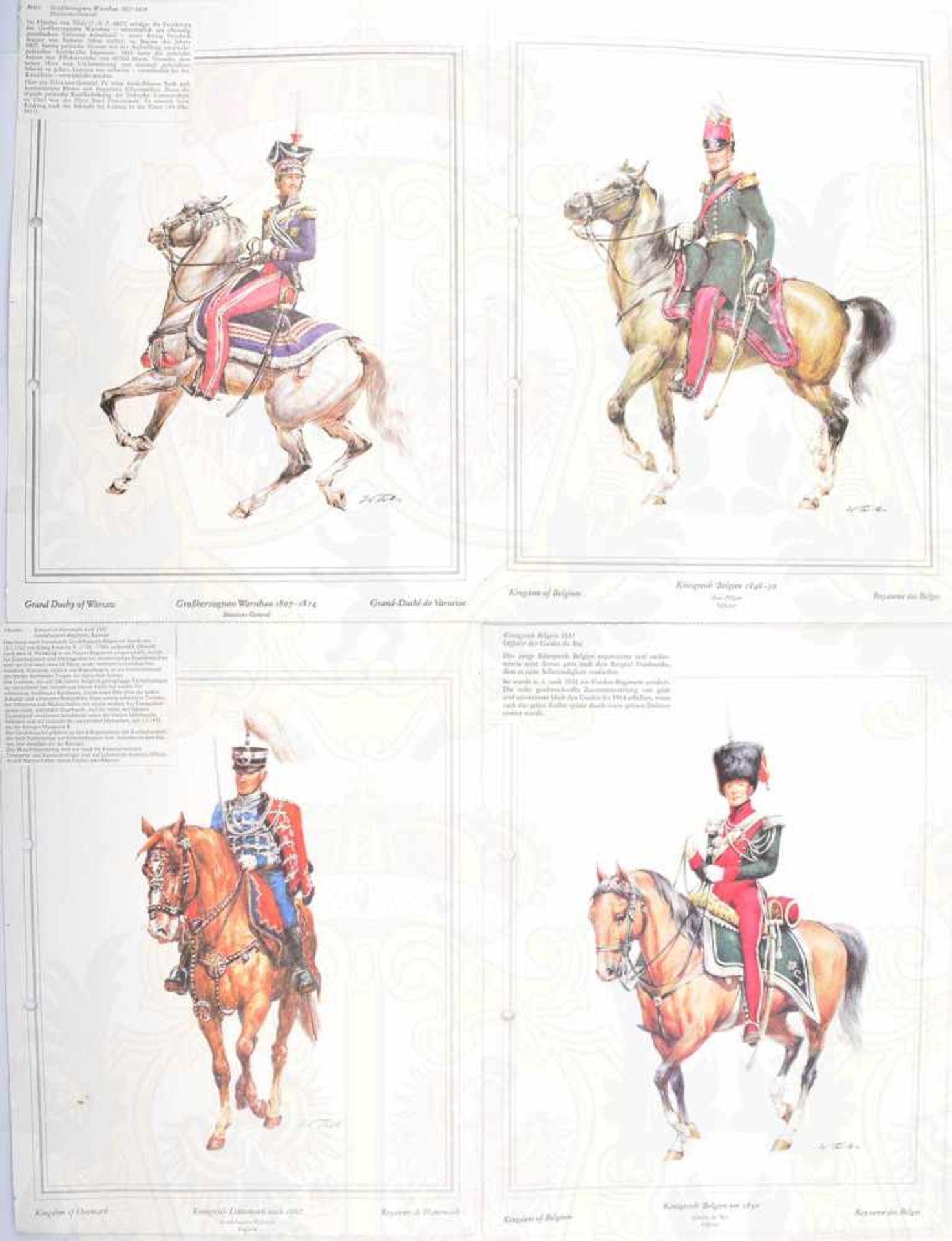 136 FARBDRUCKE, Europa u. Vereinigte Staaten v. Amerika, 1702-1891, Husaren, Dragoner, Chevaulegers, - Bild 2 aus 3