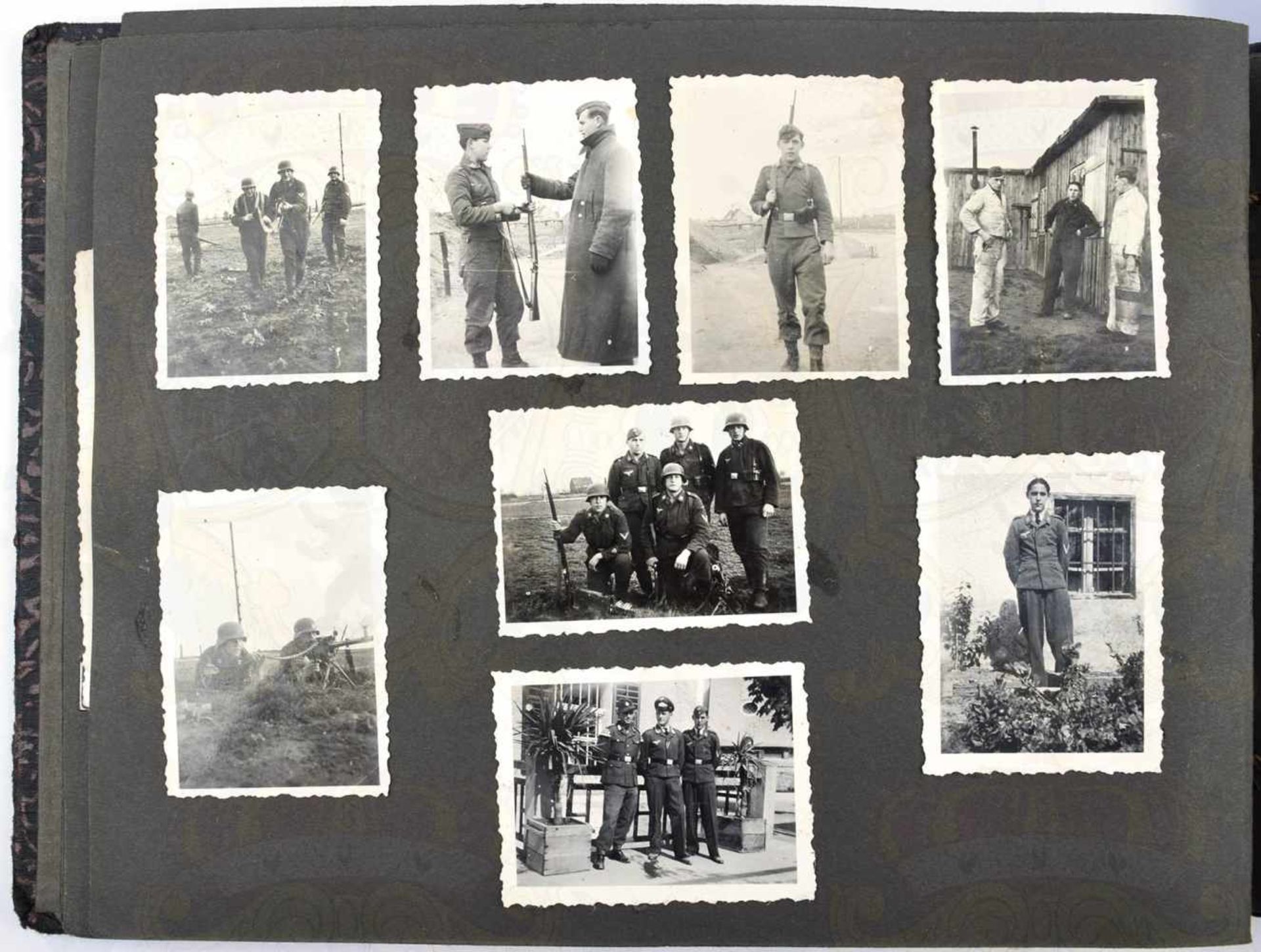 FOTOALBUM m. ca. 100 Fotos, 1943/1944, zusammengestelltes Album, Heer, Luftwaffe u. Transportkorps - Bild 2 aus 2