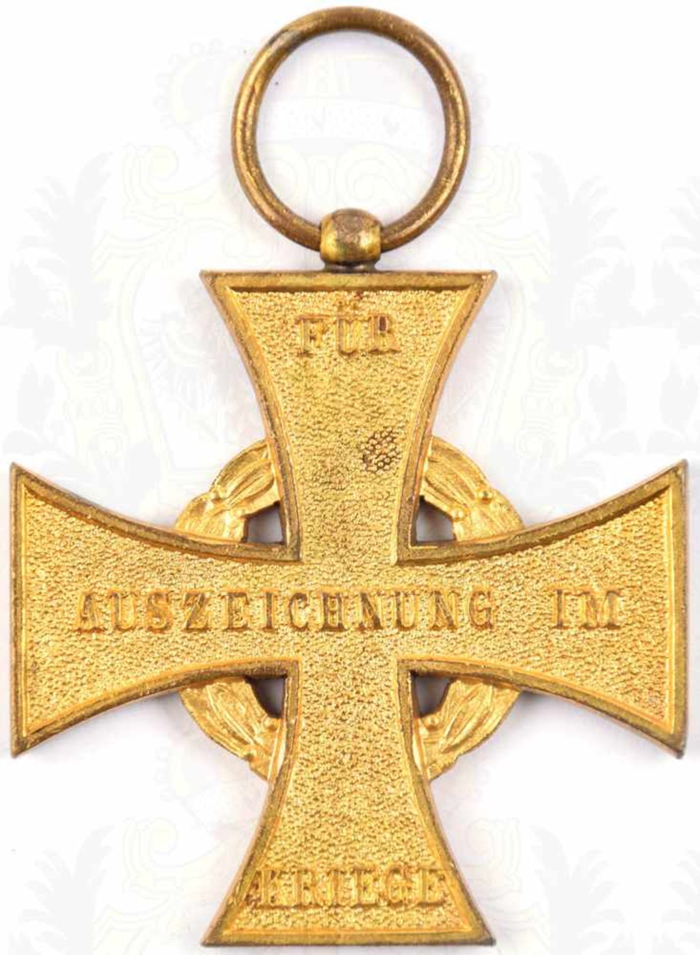 KRIEGSVERDIENSTKREUZ 1914, f. Auszeichnung im Kriege, Bronze/vergoldet, Band fehlt - Bild 2 aus 2
