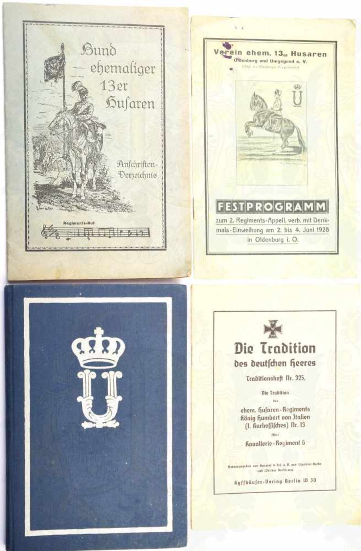 HUSAREN-REGIMENT KÖNIG HUMBERT VON ITALIEN, (1. Kurhessisches) Nr. 13, F. Metzler, Frankfurt/M.