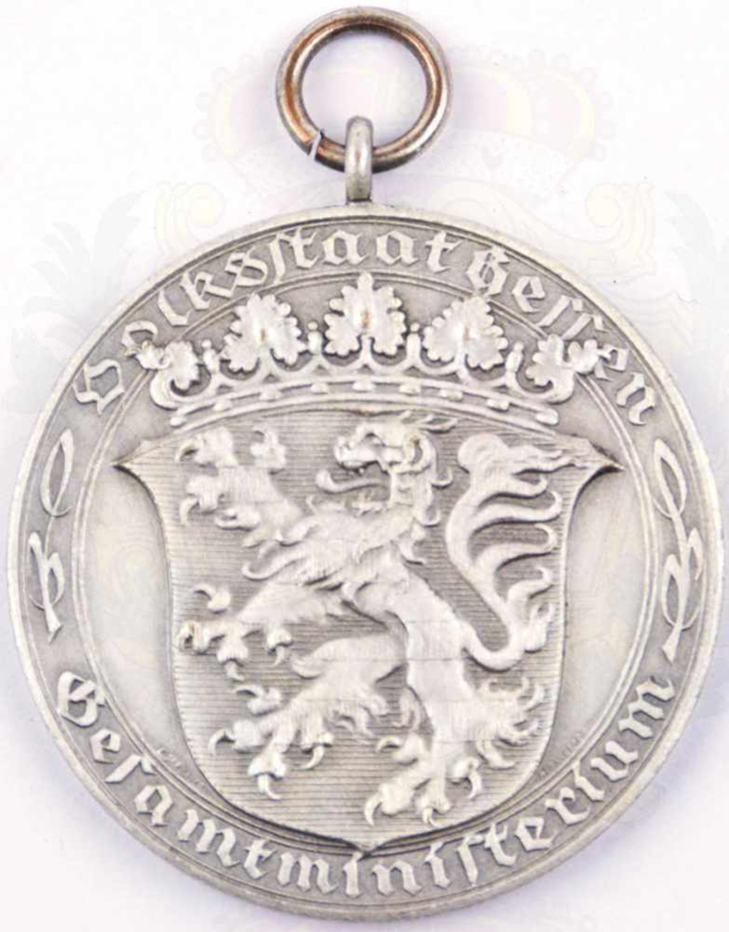 VOLKSSTAAT HESSEN, Ehrenzeichen f. 40 Dienstjahre b.d. Feuerwehr, Medaille (1922-1936), Buntmetall/ - Bild 2 aus 2