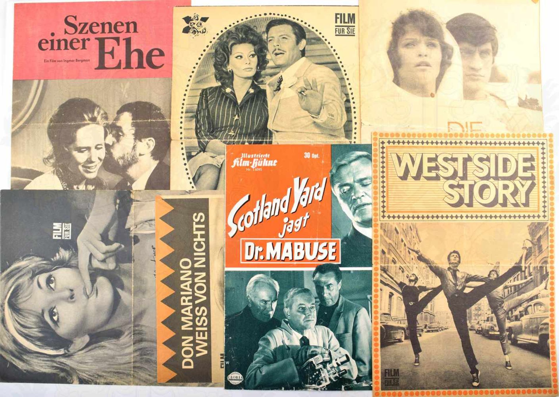 25 FILMPROGRAMME, Illustrierte Filmbühne, Progress Film-Programm u. Film für Sie, 1952-1976, u.a.