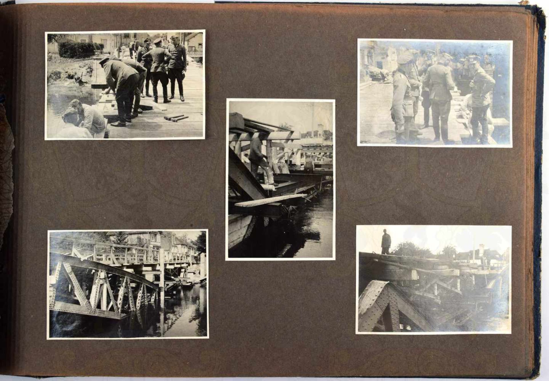 FOTOALBUM, m. 97 Fotos, meist Brückenbau in Frankreich, Abtragen zerst. Straßen- u. Bogenbrücken, - Bild 3 aus 3