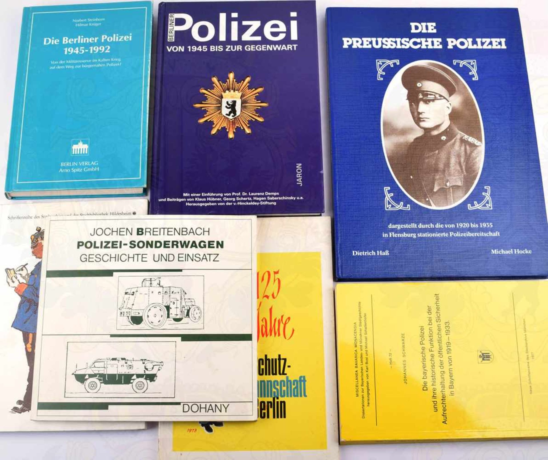 7 TITEL DEUTSCHE POLIZEI, Die Preußische Polizei...1920-1935 (in Flensburg); 125 Jahre