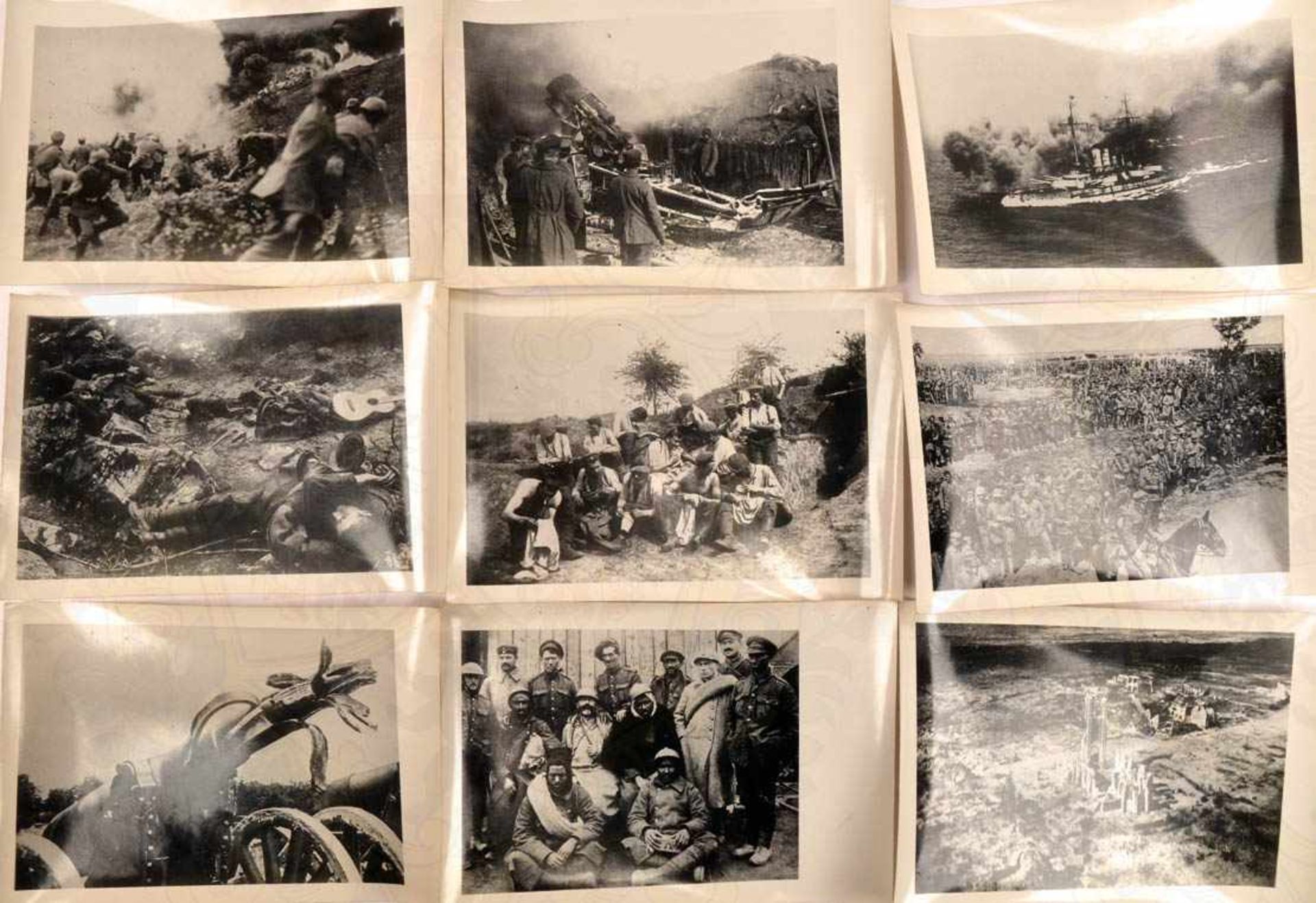 24 REPRO-FOTOS nach Aufnahmen d. Kriegs-Bild- und Filmamtes, Eisenbahn- u. Feldgeschütze, Mörser, - Bild 2 aus 2
