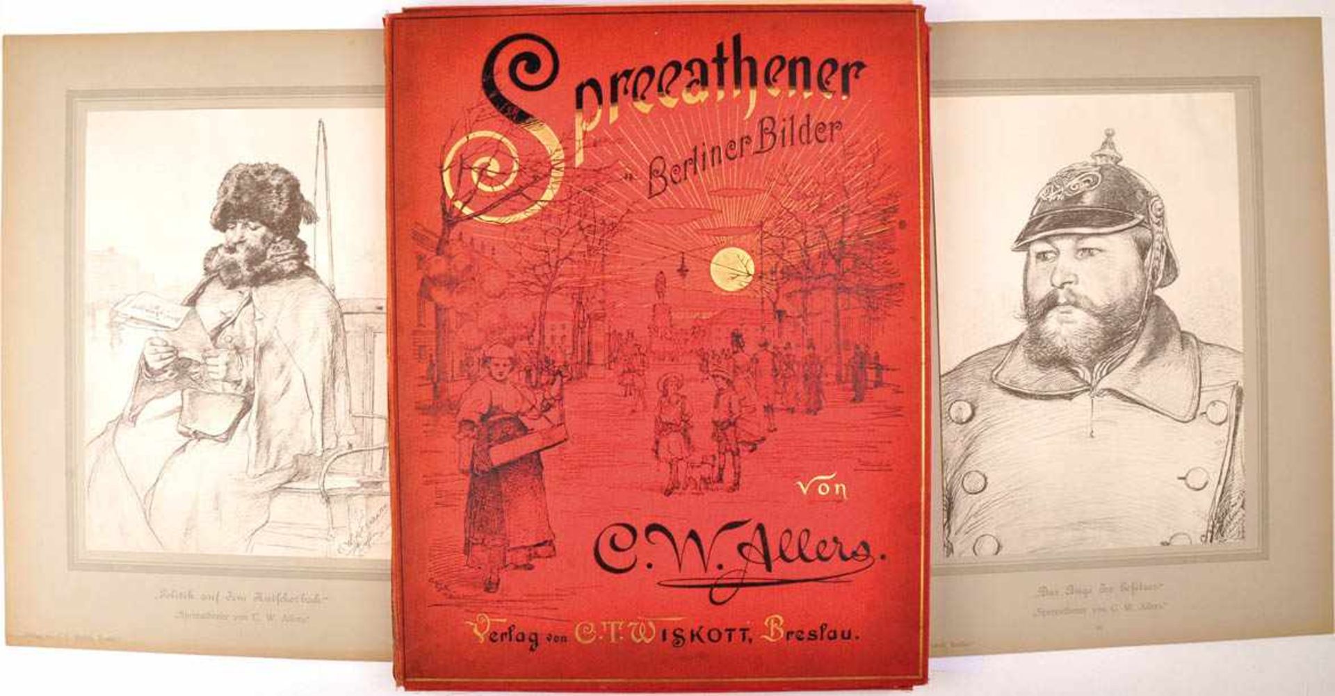 KÜNSTLERMAPPE „SPREEATHENER“ „Berliner Bilder von C.W. Allers“, Verlag Wiskott, Breslau um 1900,