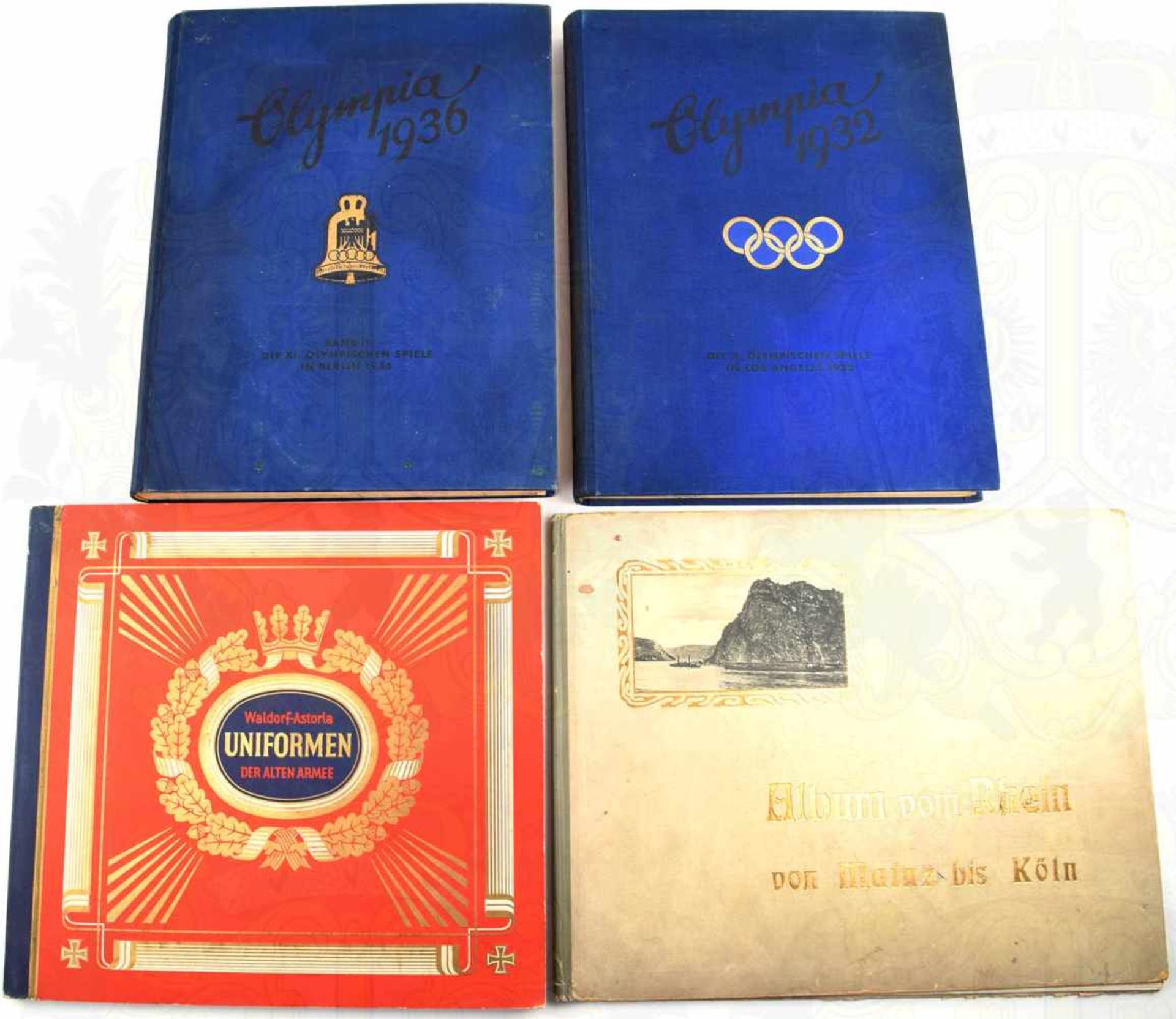 3 ALBEN: Olympia 1936, Band 2 (Sommerspiele); Olympia 1932 Los Angeles, beide kpl.; Uniformen der