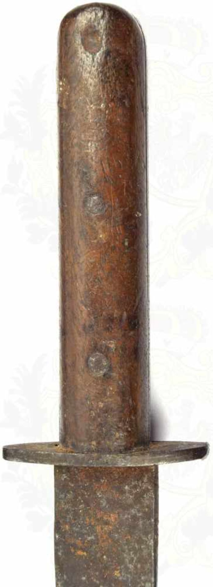 2 BLANKWAFFEN, Chassepot-Yatagan M 1866, narbige Klinge u. Parierstange, Griff Messing, Scheide - Bild 3 aus 5