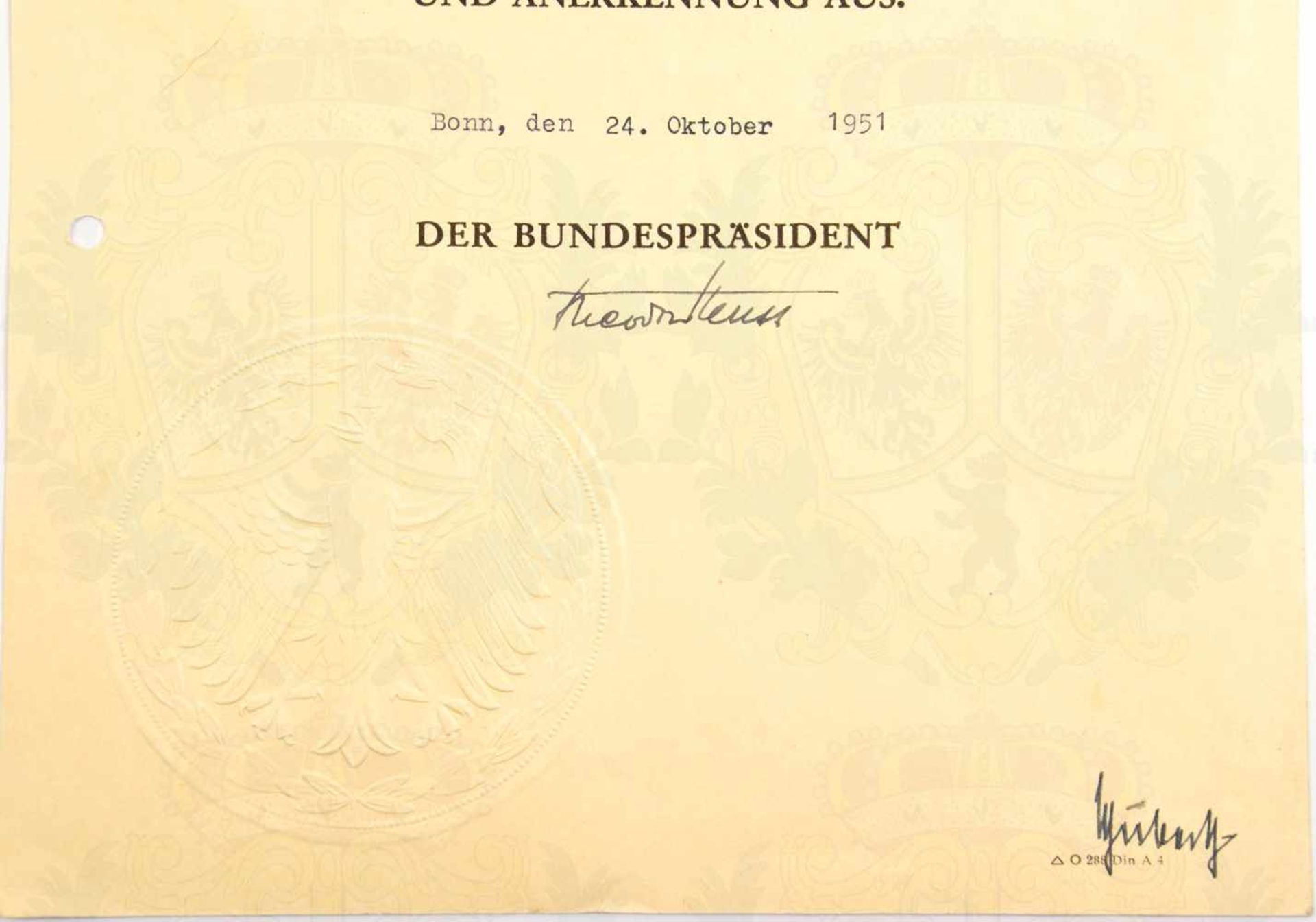 HEUSS, Theodor (1884-1963), 1. Bundespräsident, Gründer u. 1. Vorsitzender d. FDP, Tinten OU „ - Bild 2 aus 2