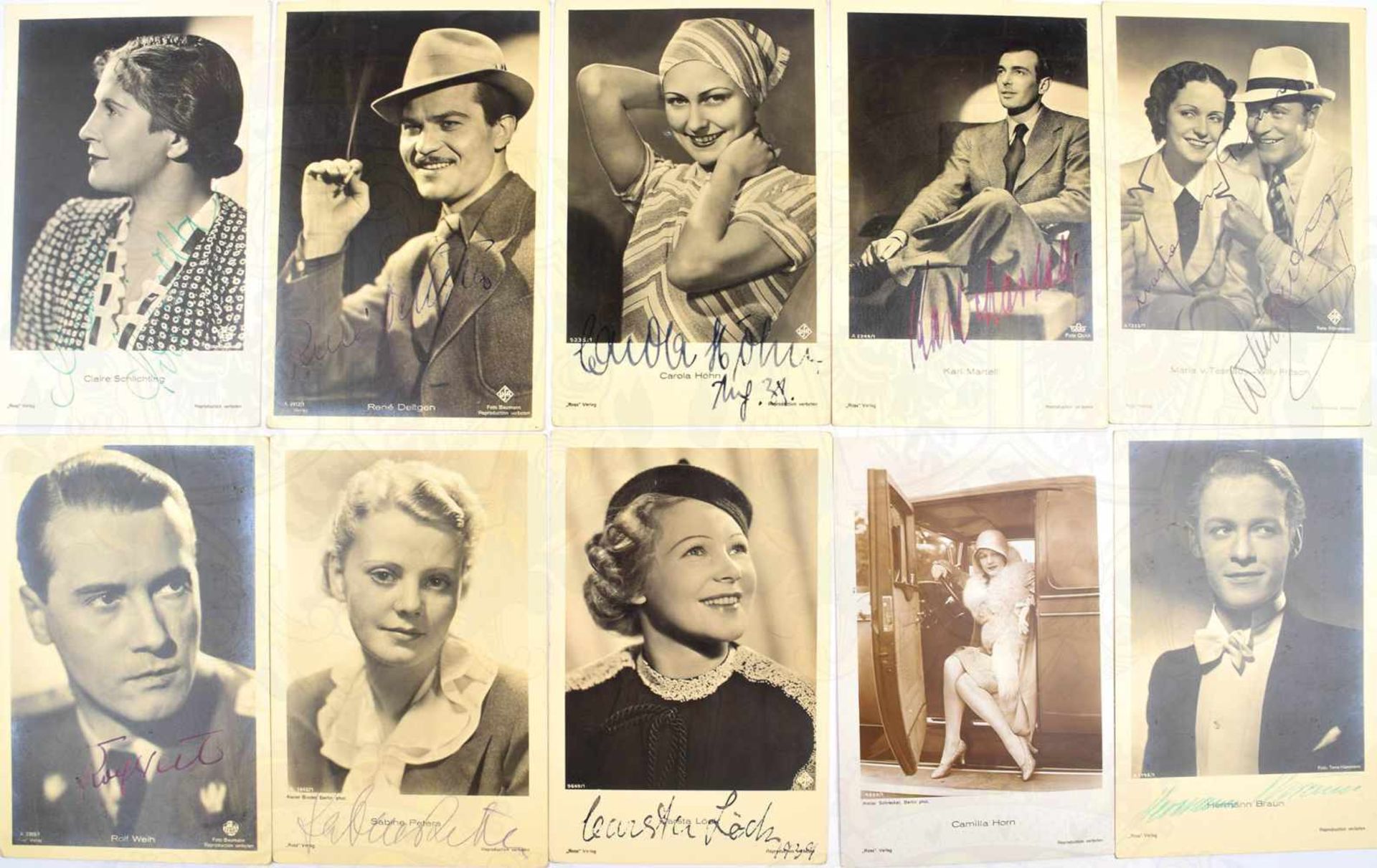 33 AUTROGRAMM-AK SCHAUSPIELER UND SCHAUSPIELERINNEN, 1938-1939, Camilla Horn (6x), Gerda Maurus ( - Bild 2 aus 2