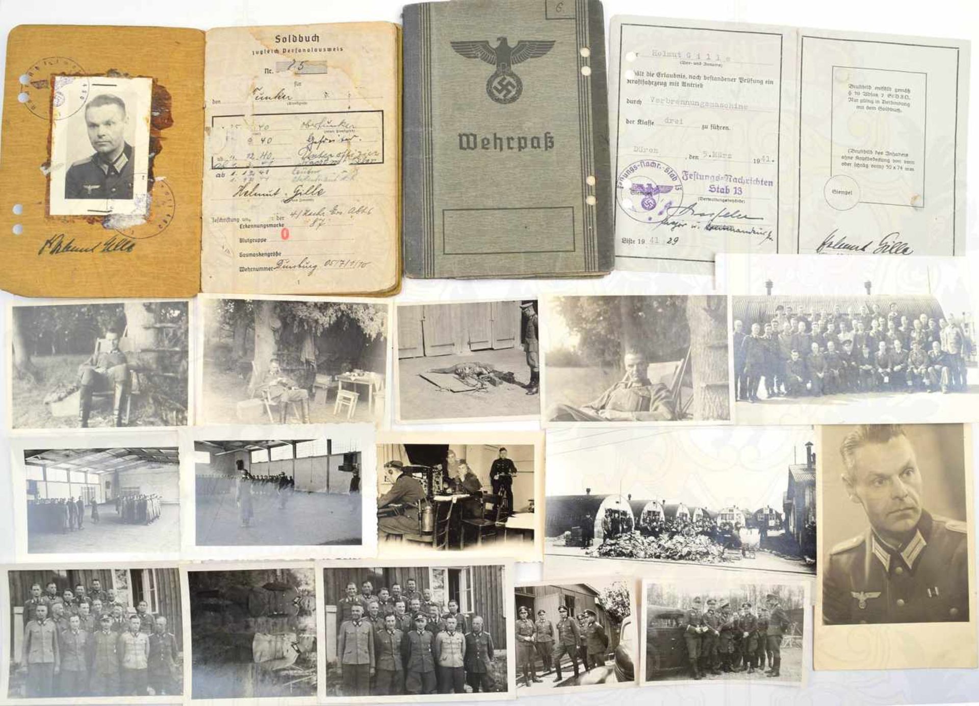 NACHLASS OBERLEUTNANT DER RESERVE, Wehrpaß, Soldbuch, Wehrmacht-Führerschein, NEA 6, Blt. z.b.V. 253