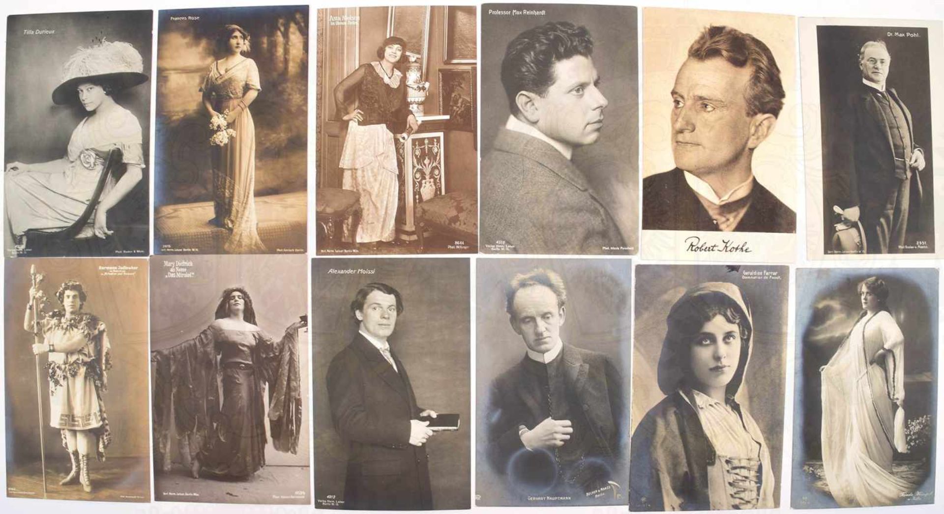 50 PORTRAIT-AK FILM- UND THEATERSCHAUSPIELER, 1910-1917, Asta Nielsen, Frieda Hempel, Tilla Durieux, - Bild 2 aus 2