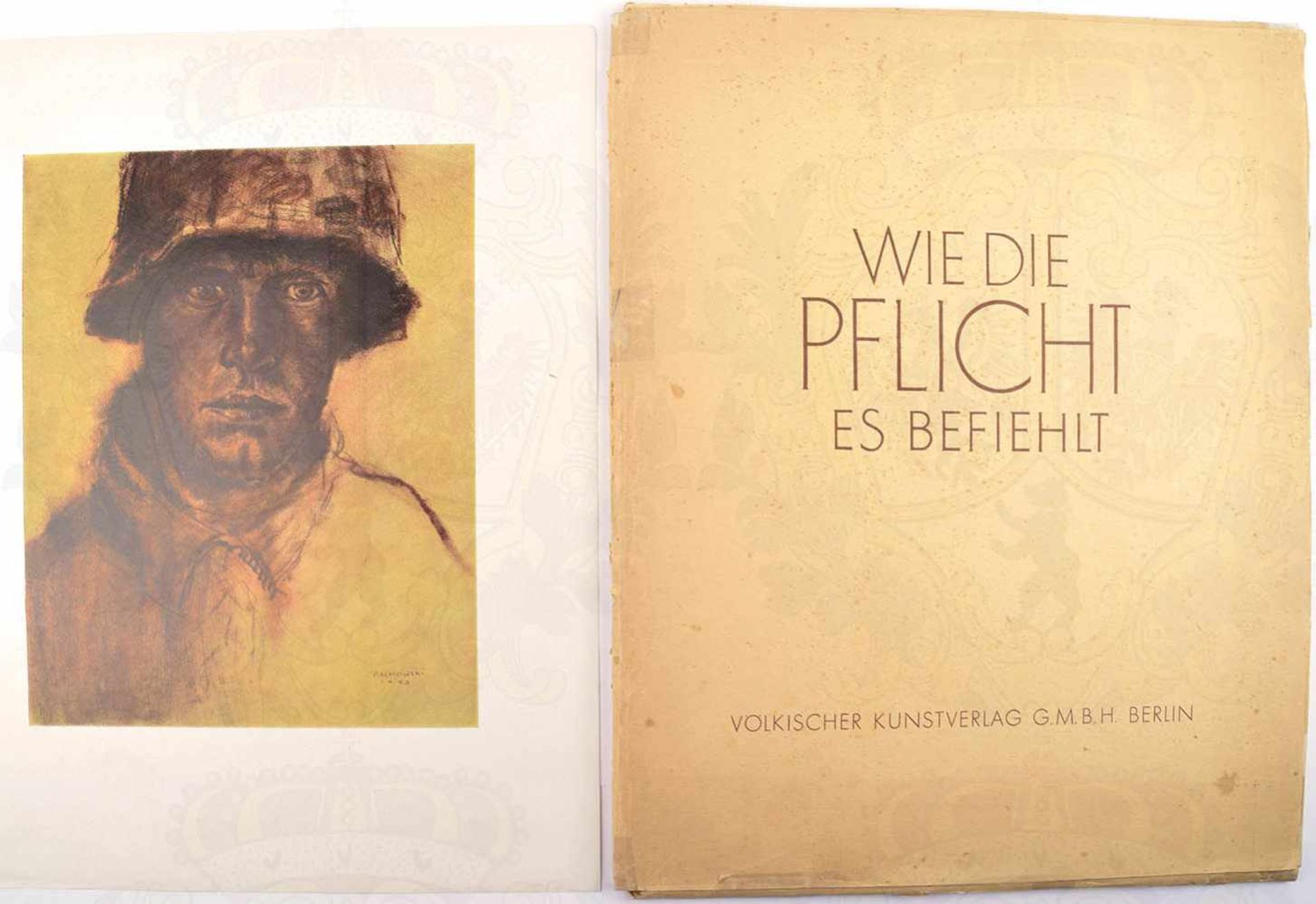 SS-PK KÜNSTLERMAPPE „WIE DIE PFLICHT ES BEFIEHLT“, Erich Palmowski (1912-2006), 20 Kunstdrucke kpl.,