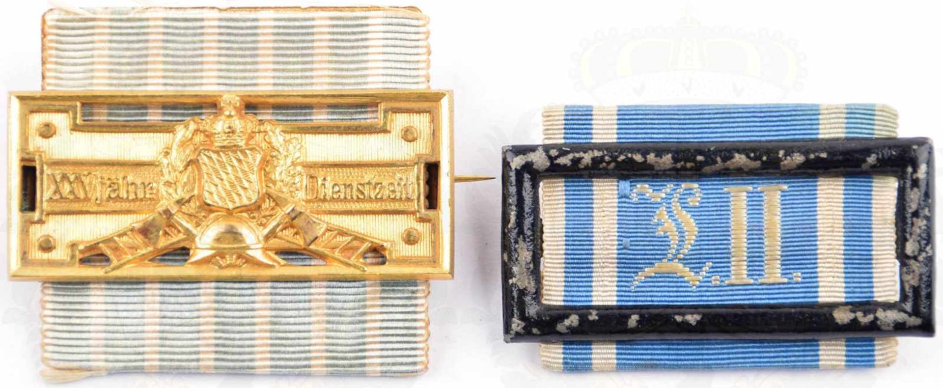 2 DIENSTAUSZEICHNUNGEN BAYERN, Landwehr-DA 2. Klasse; Feuerwehr-Ehrenzeichen 25 Jahre (1884-1918),