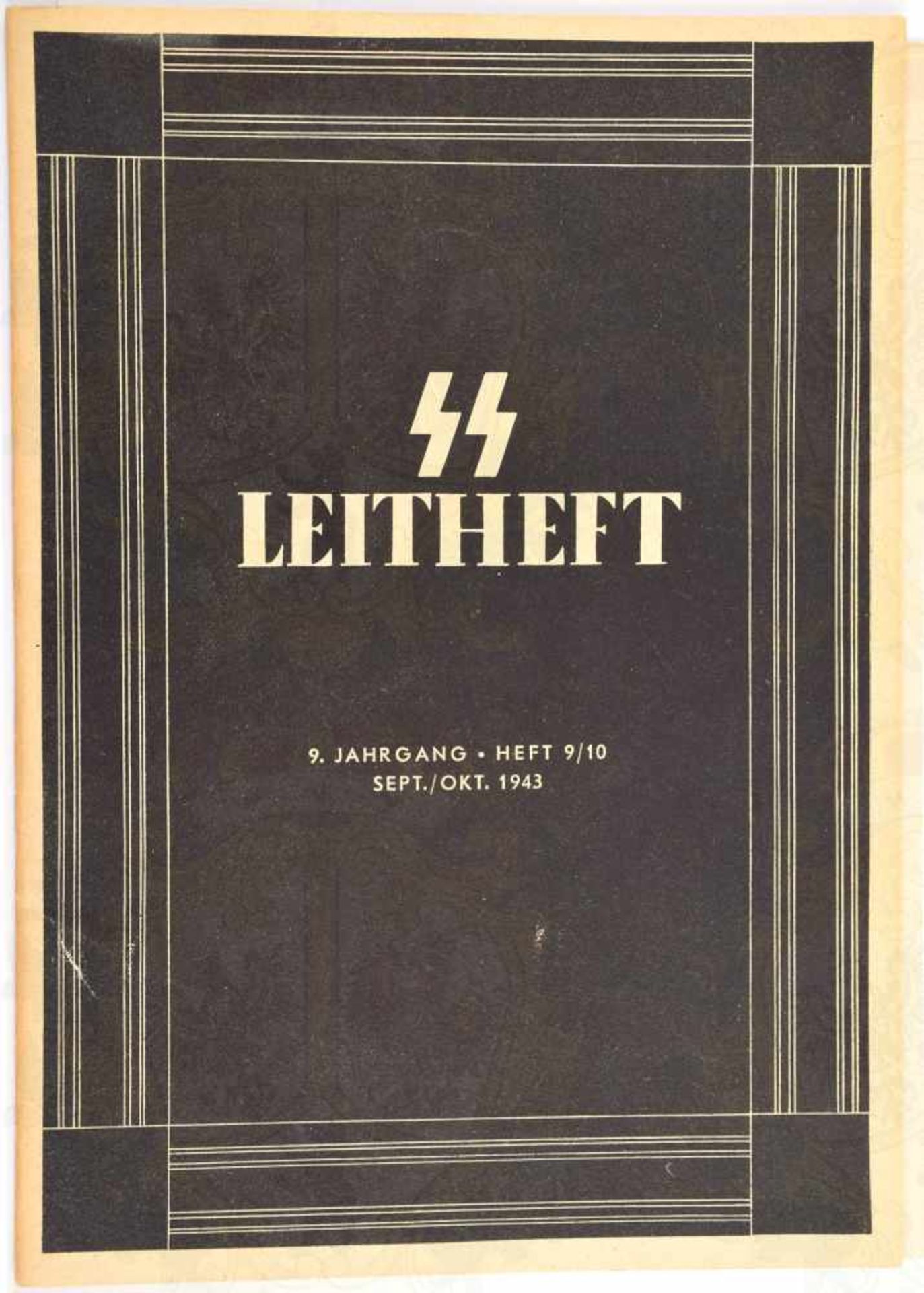 SS-LEITHEFT, Kriegsausgabe, 9. Jahrgang 1943, Nr. 9/10, 32 S., Fotos u. Abb., Portrait