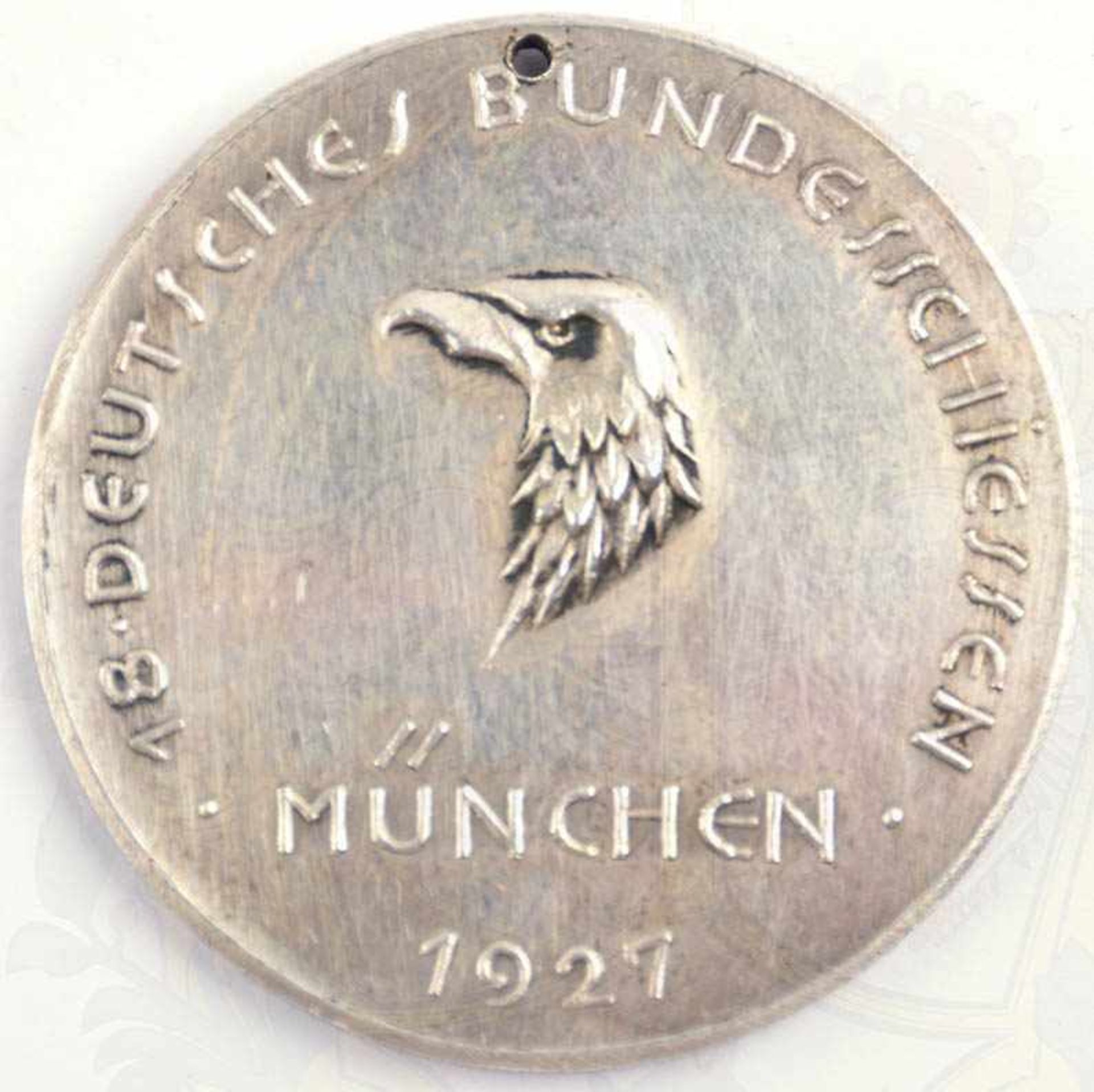 MEDAILLE 18. DEUTSCHES BUNDESSCHIESSEN MÜNCHEN 1927, Silber, Punze „950“, Herst. „Carl Poellath