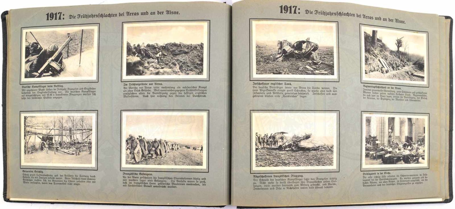 ALBUM - DER WELTKRIEG 1914-1918, „Geschichte des Weltkrieges in Ost und West“, kpl. mit 200 Bildern, - Bild 2 aus 3