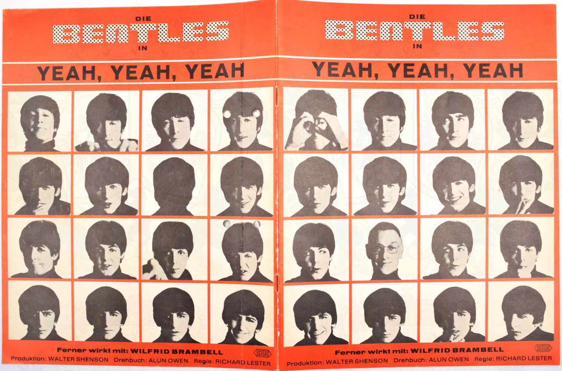 DIE BEATLES IN YEAH, YEAH, YEAH, Filmbuch, Bildschriften-Verlag, Aachen 1964, zahlr. tls. farb.