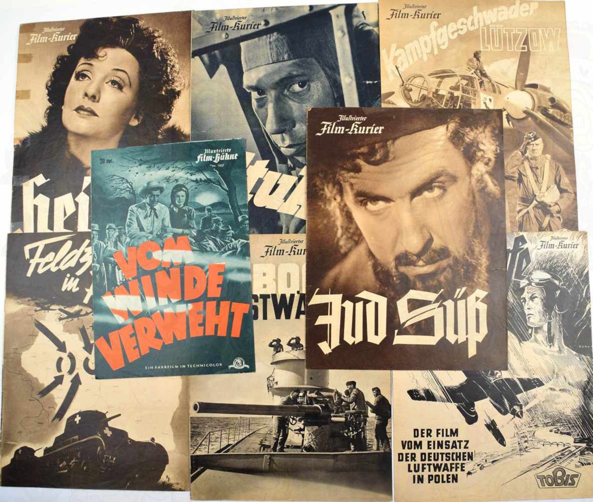 55 ILLUSTRIERTE FILM-KURIERE 1937-1941, Jud Süß, Vom Winde verweht, U-Boote Westwärts, Feuertaufe,