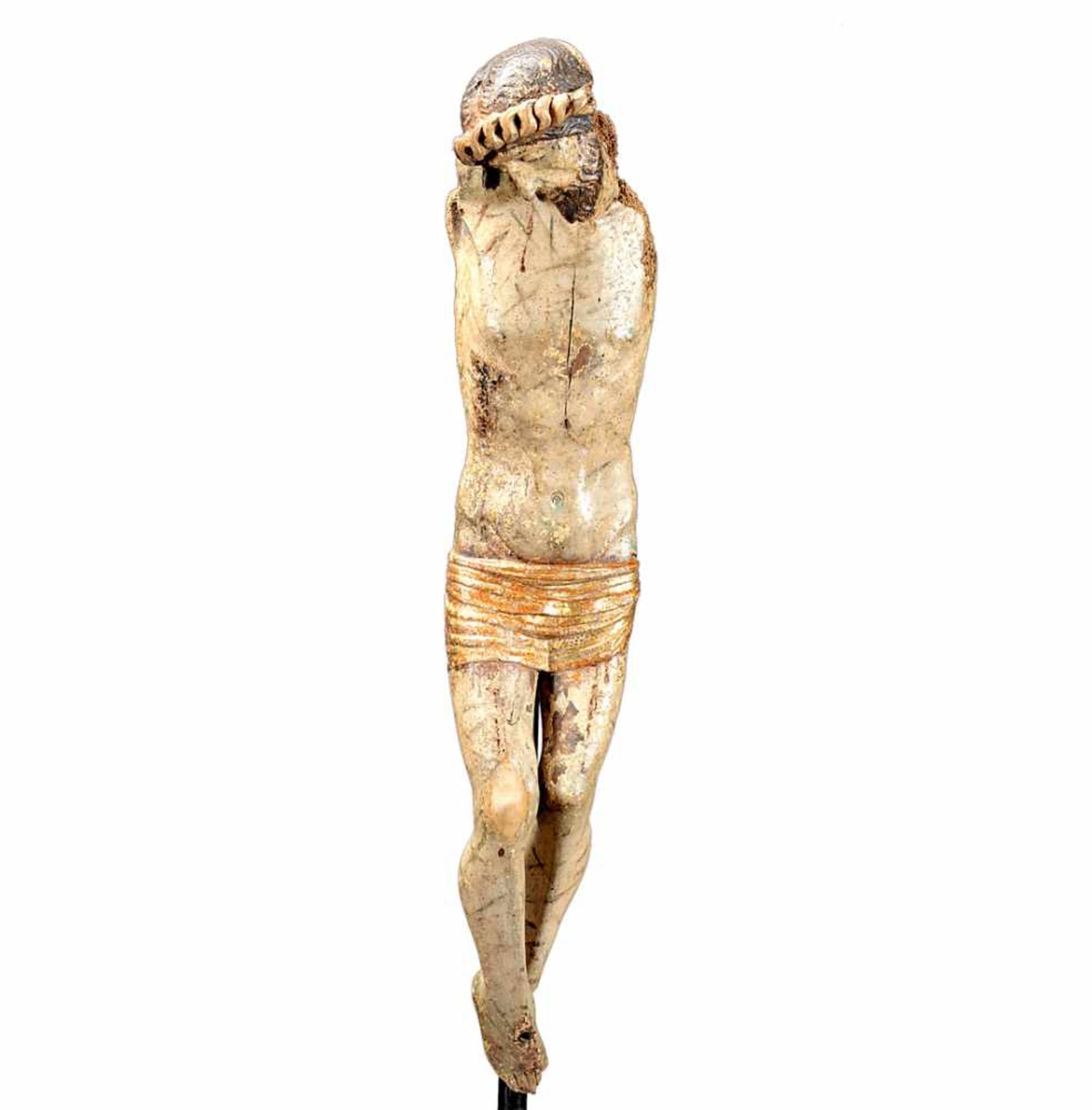 CASTILIAN SCHOOL, PROBABLY FROM BURGOS OR PALENCIA, CIRCA 1510. Crucified Christ.Sculpture in