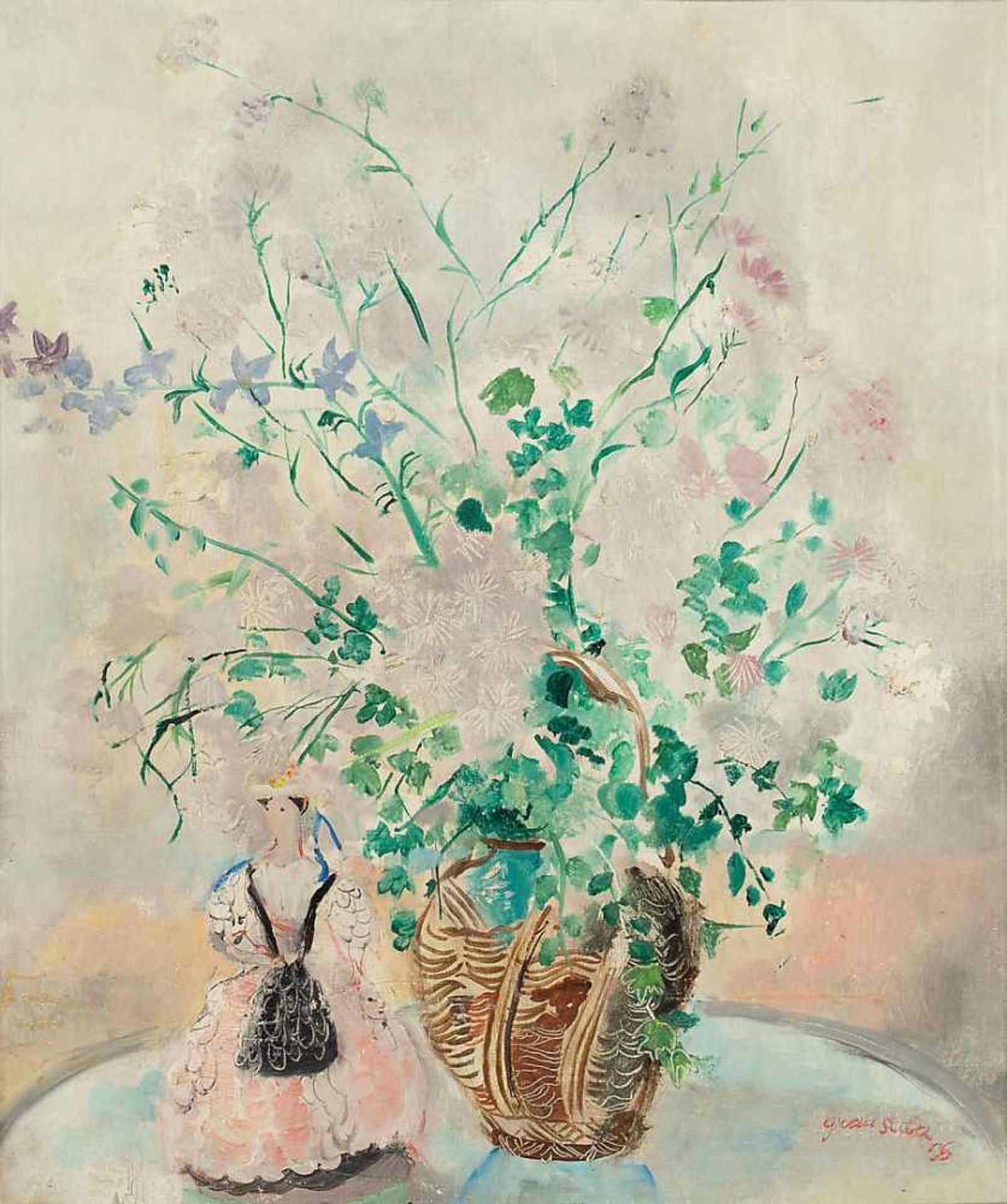 EMILI GRAU SALA. Still life. (d)Oil on canvas Signed and dated 1956. On the back, an inventory