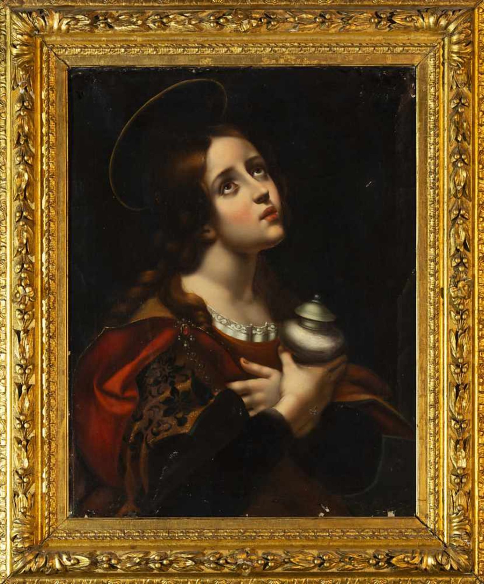 ITALIAN SCHOOL, 19TH CENTURY. Saint Mary Magdalene.Oil on canvas According to Carlo Dolci's original - Bild 2 aus 2