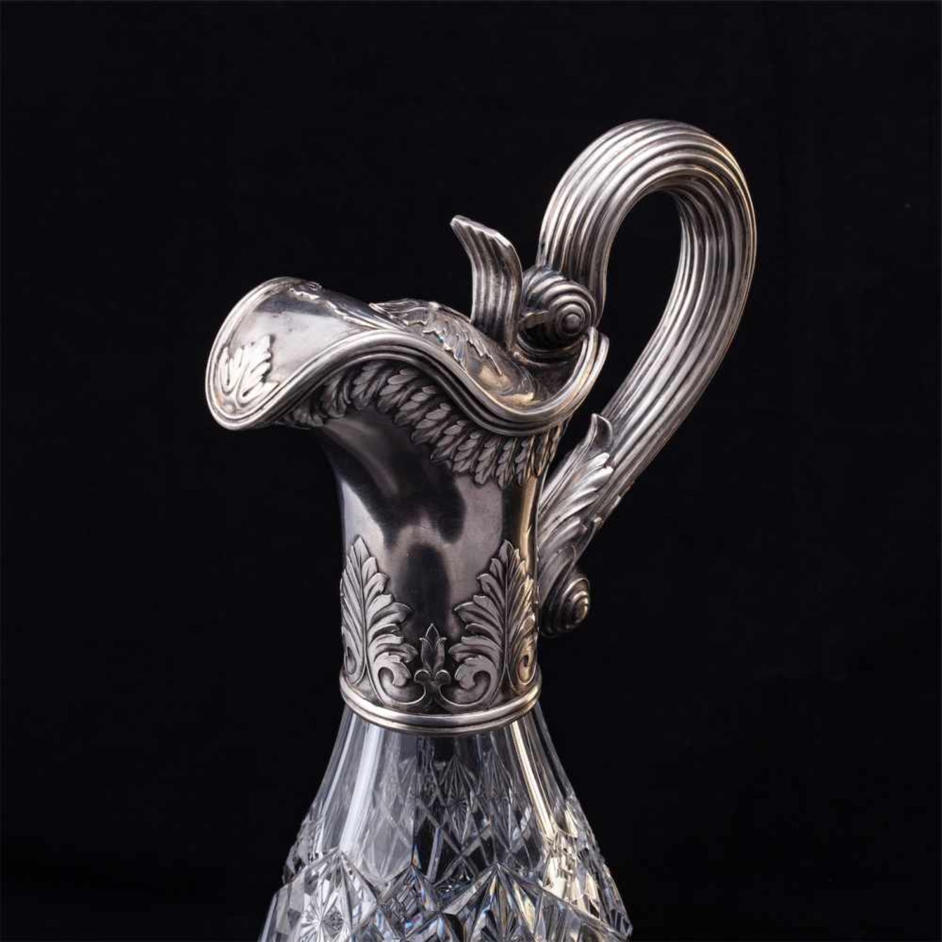 Russian impressive silver-gilt & crystal carafeA Russian impressive silver-gilt and cut-glass carafe - Bild 4 aus 8