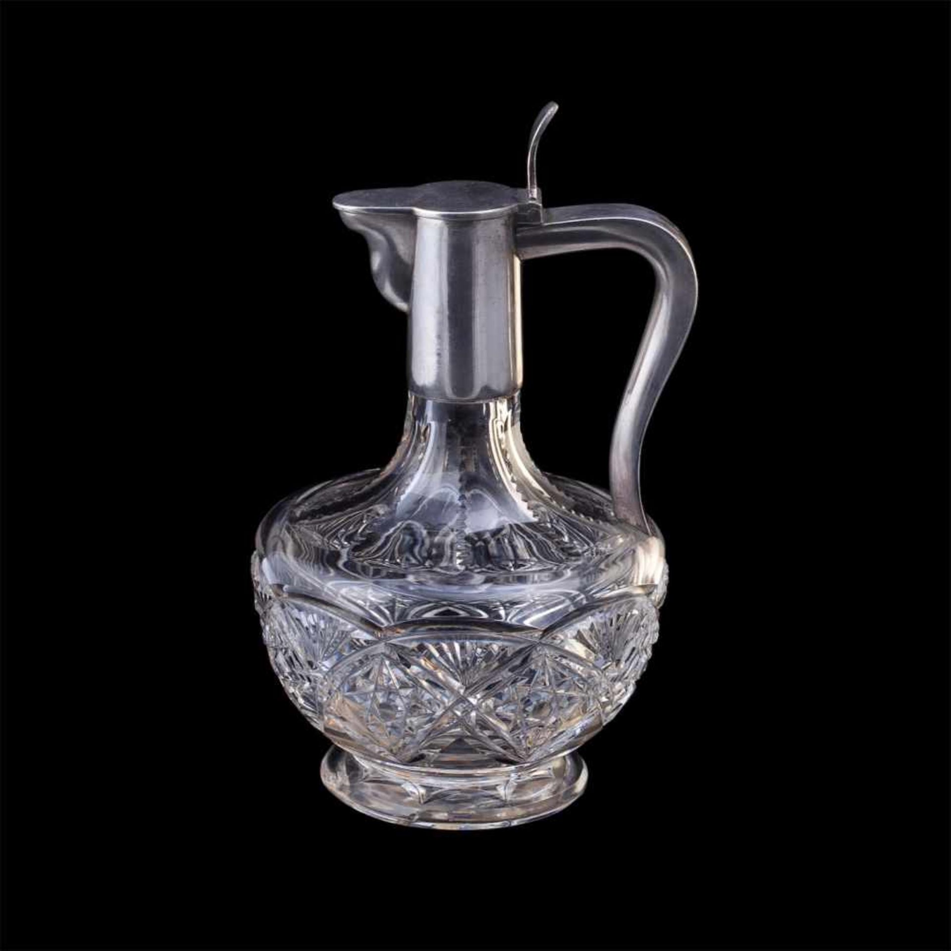 Russian silver-gilt & cut-glass decanterA small Russian silver-gilt and cut-glass decanter. Second