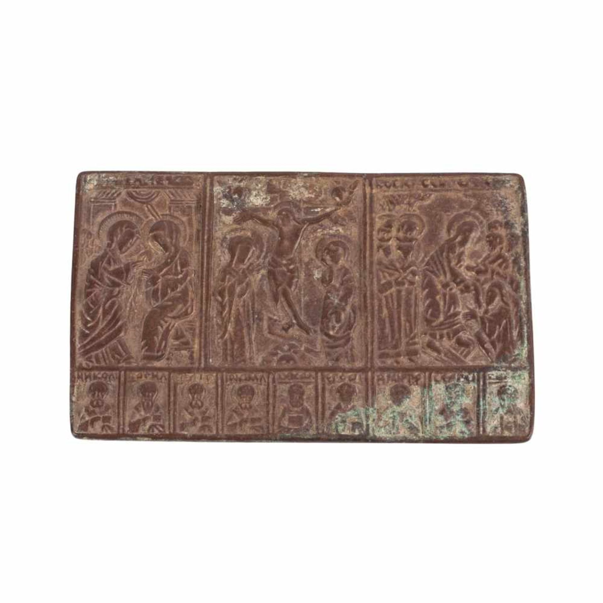 Rare Russian copper icon. 16th century(?)Rare Russian copper icon "Annunciation to the Blessed