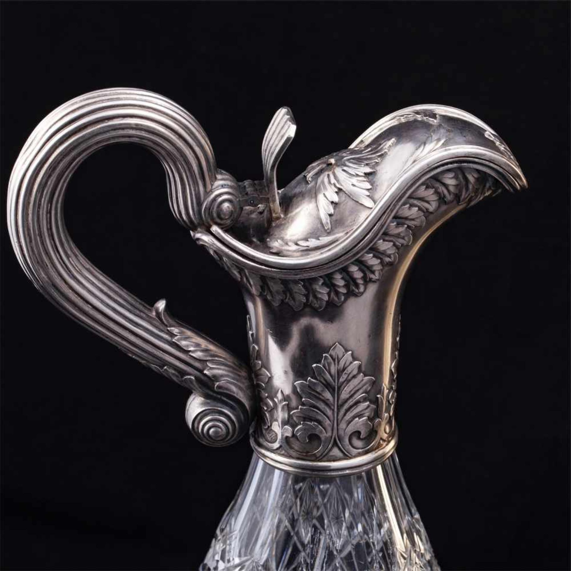 Russian impressive silver-gilt & crystal carafeA Russian impressive silver-gilt and cut-glass carafe - Bild 3 aus 8
