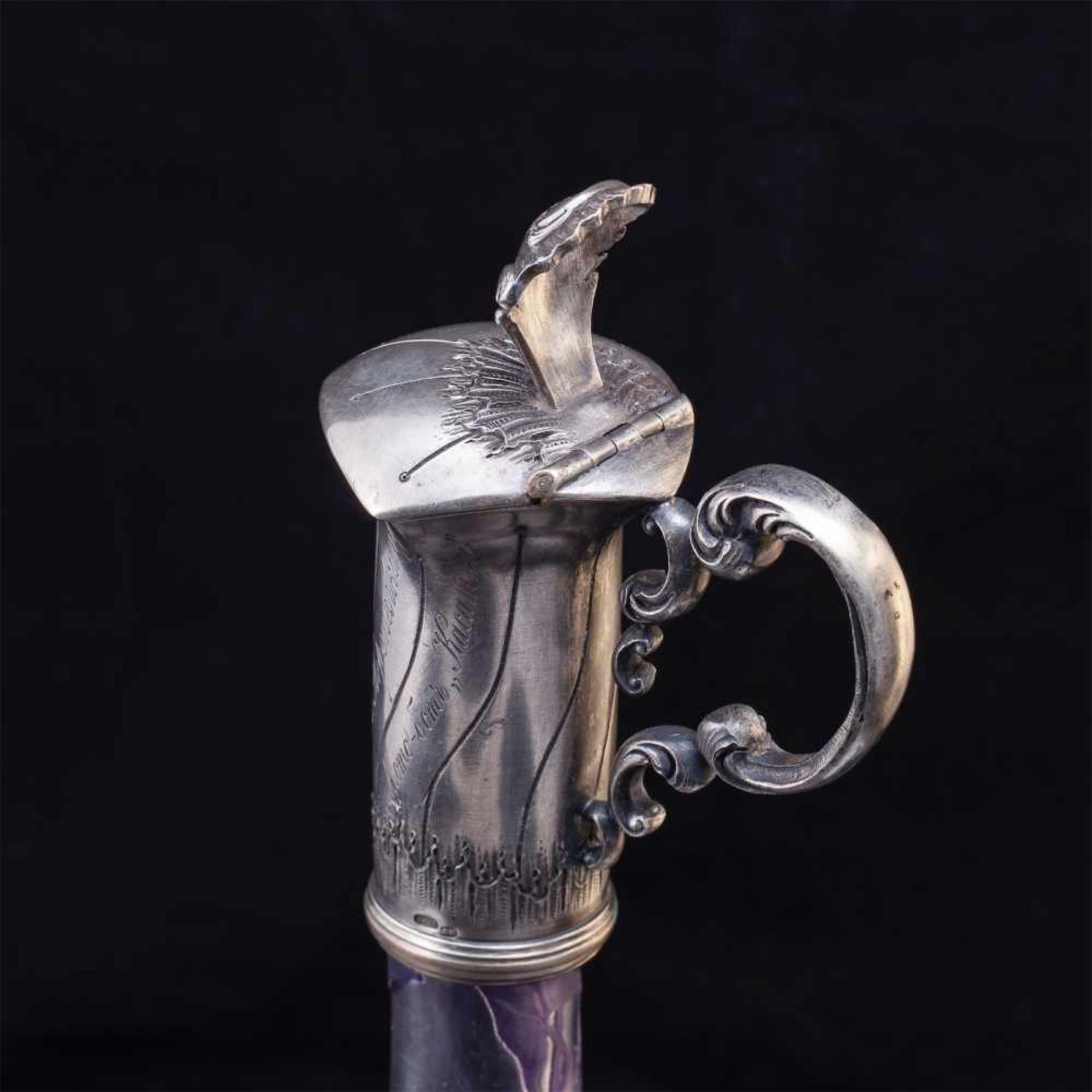 An unusual Russian Lambert glass decanterAn unusual Russian silver-gilt and Lambert glass decanter - Bild 3 aus 9